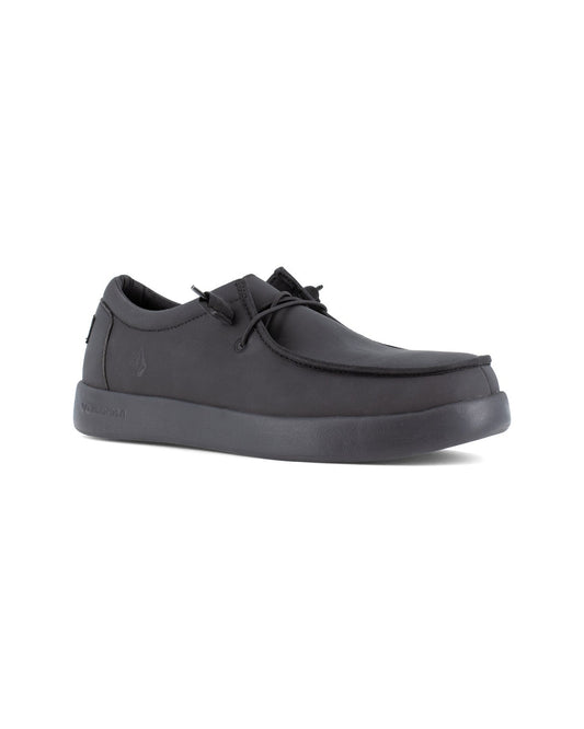 Men's Chill Safety Toe Water and Slip Resistant Work Sneakers-Black-Volcom