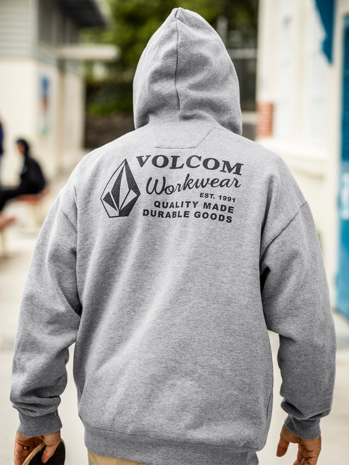 Men's Volcom Workwear Pullover Hoodie-Heather Grey-Volcom