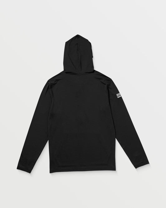 Men's Loose Hood Long Sleeve Surf Tee-Black-Volcom