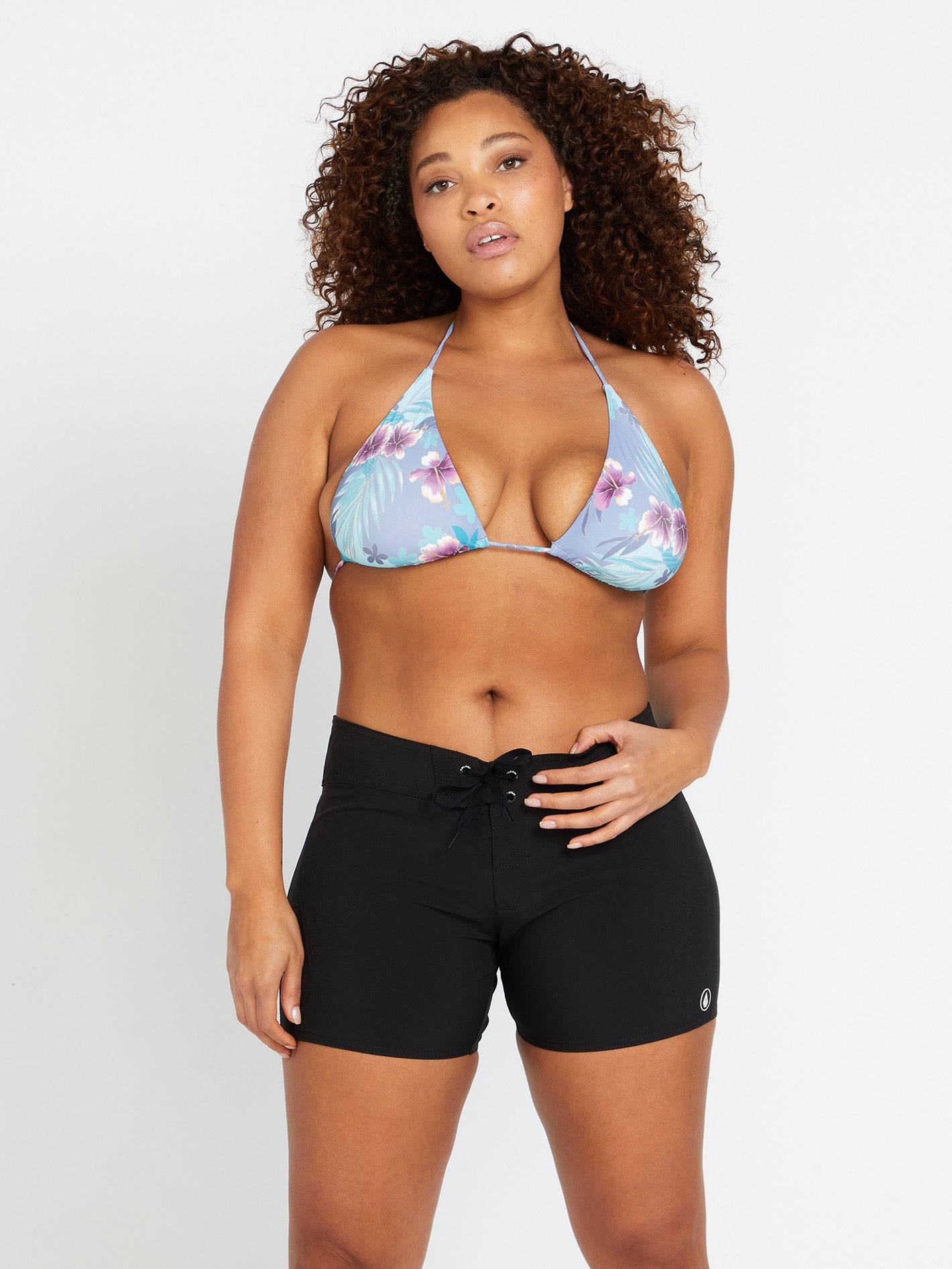 Women's Simply Solid Front-Tie Boardshorts--Volcom