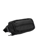A Men's Venture Light Sling Pack by Volcom in black, featuring a front zipper pocket and an adjustable strap, is displayed on a plain white background. This lightweight Volcom sling pack offers a stylish and convenient way to carry your essentials.