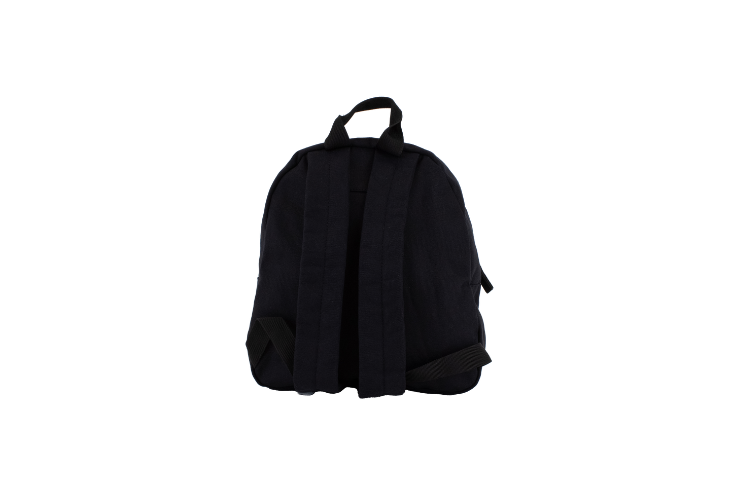 A Volcom Women's Winnie Backpack in black, shown from the back with two shoulder straps and a top handle against a plain white background—perfect for carrying your everyday essentials.