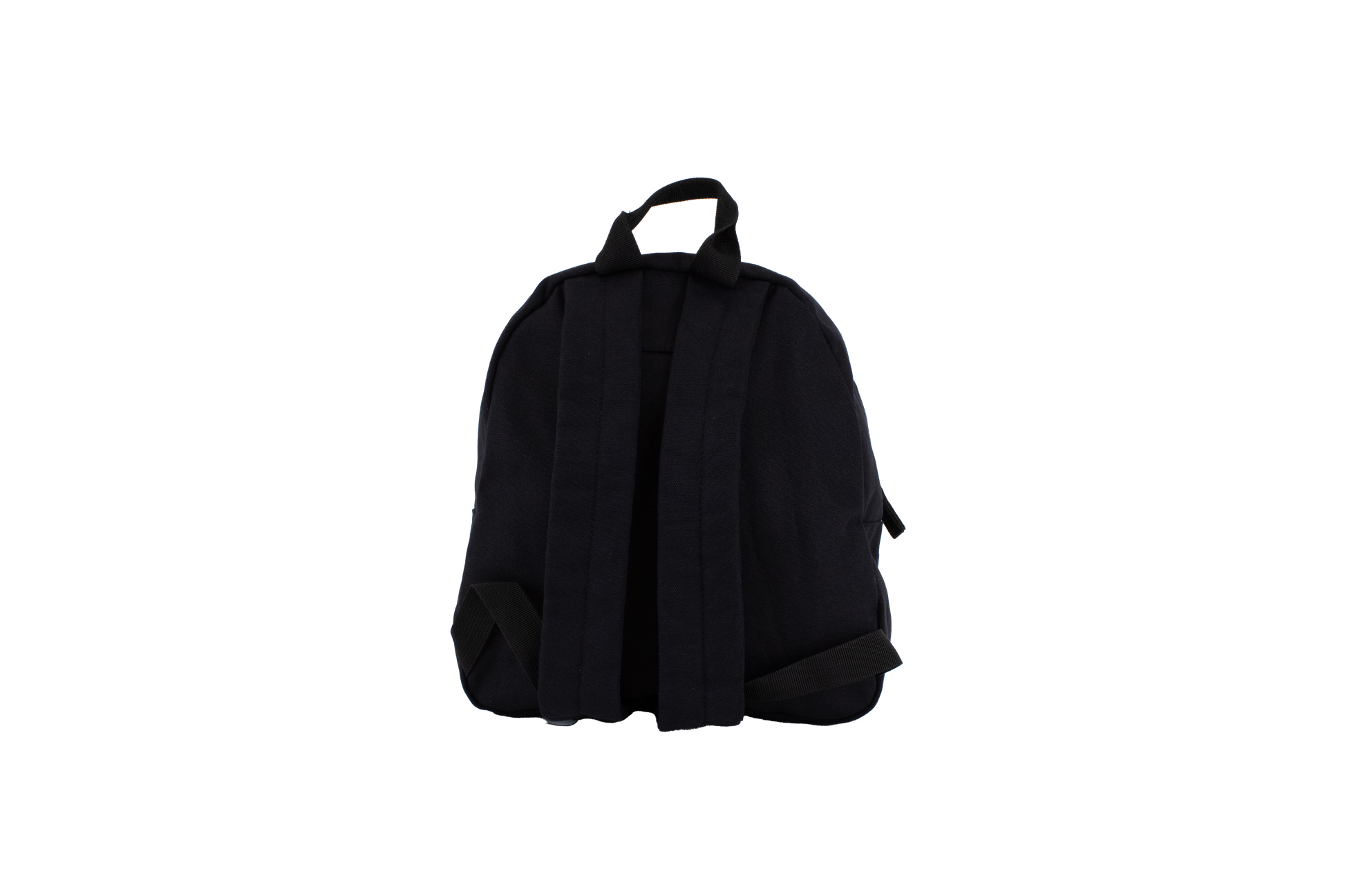 A Volcom Women's Winnie Backpack in black, shown from the back with two shoulder straps and a top handle against a plain white background—perfect for carrying your everyday essentials.