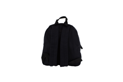 A Volcom Women's Winnie Backpack in black, shown from the back with two shoulder straps and a top handle against a plain white background—perfect for carrying your everyday essentials.