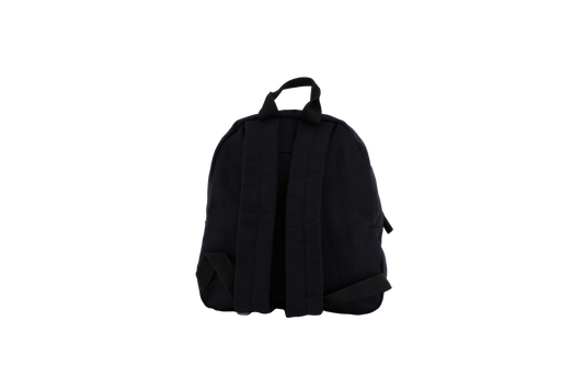 A Volcom Women's Winnie Backpack in black, shown from the back with two shoulder straps and a top handle against a plain white background—perfect for carrying your everyday essentials.