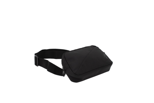 Introducing the Volcom Women's Carryall—a compact black waist bag ideal for carrying your everyday essentials. This sleek accessory features a zippered main compartment and an adjustable strap for the perfect fit, shown here against a plain white background. Perfect as a hands-free travel companion, it’s designed to keep you organized on the go.