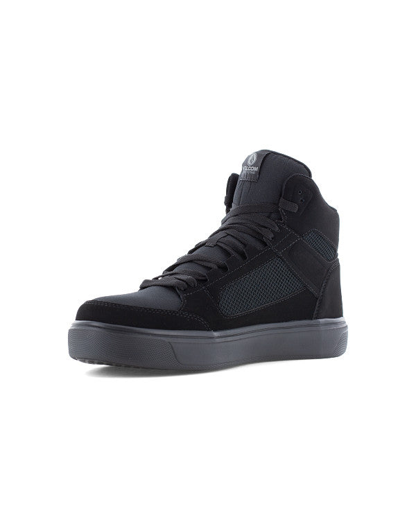 Women's Evolve Safety Toe High Top Work Sneakers-Triple Black-Volcom