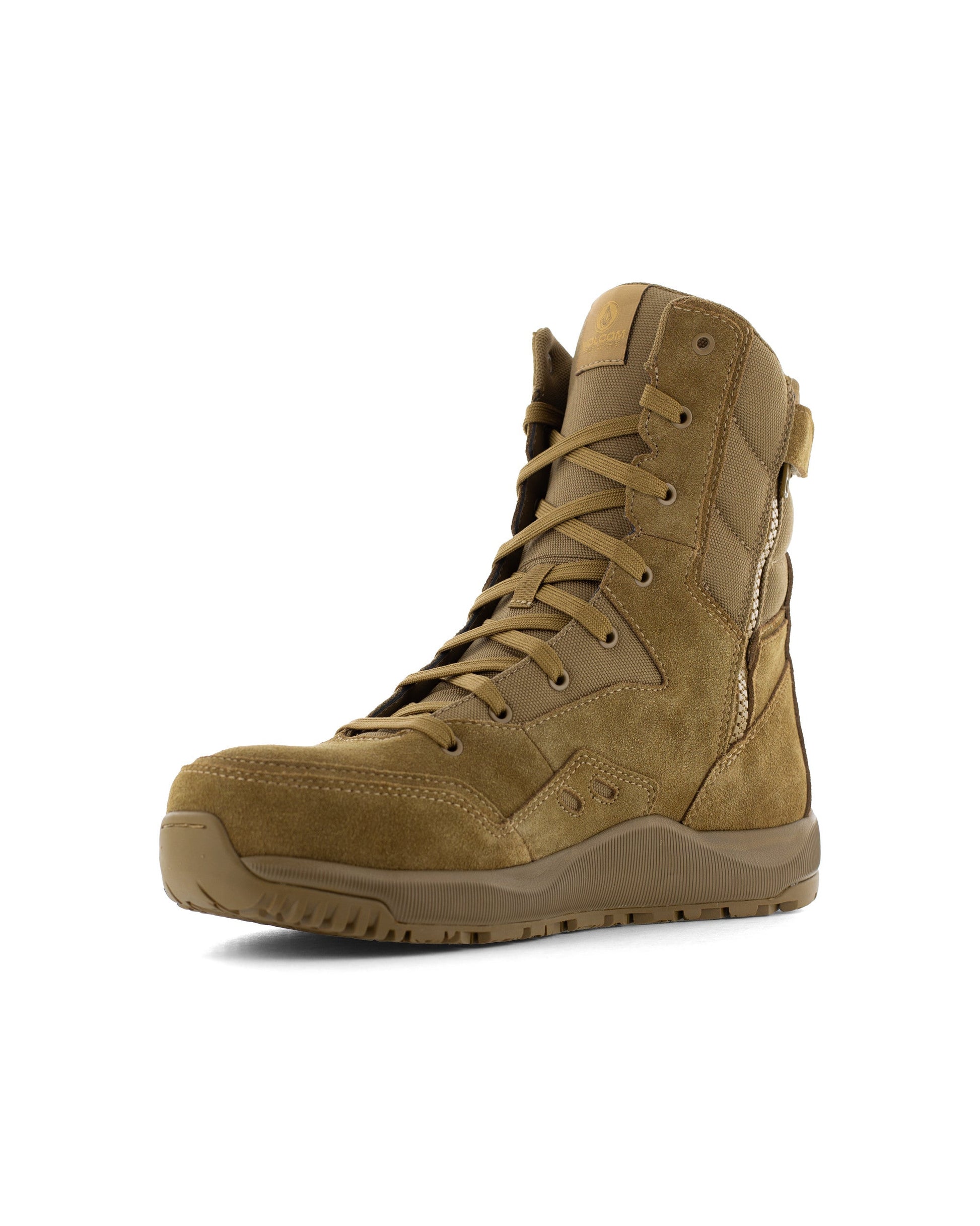 Men's Stone Force Safety Toe Tactical Boots with Side Zipper-Coyote-Volcom
