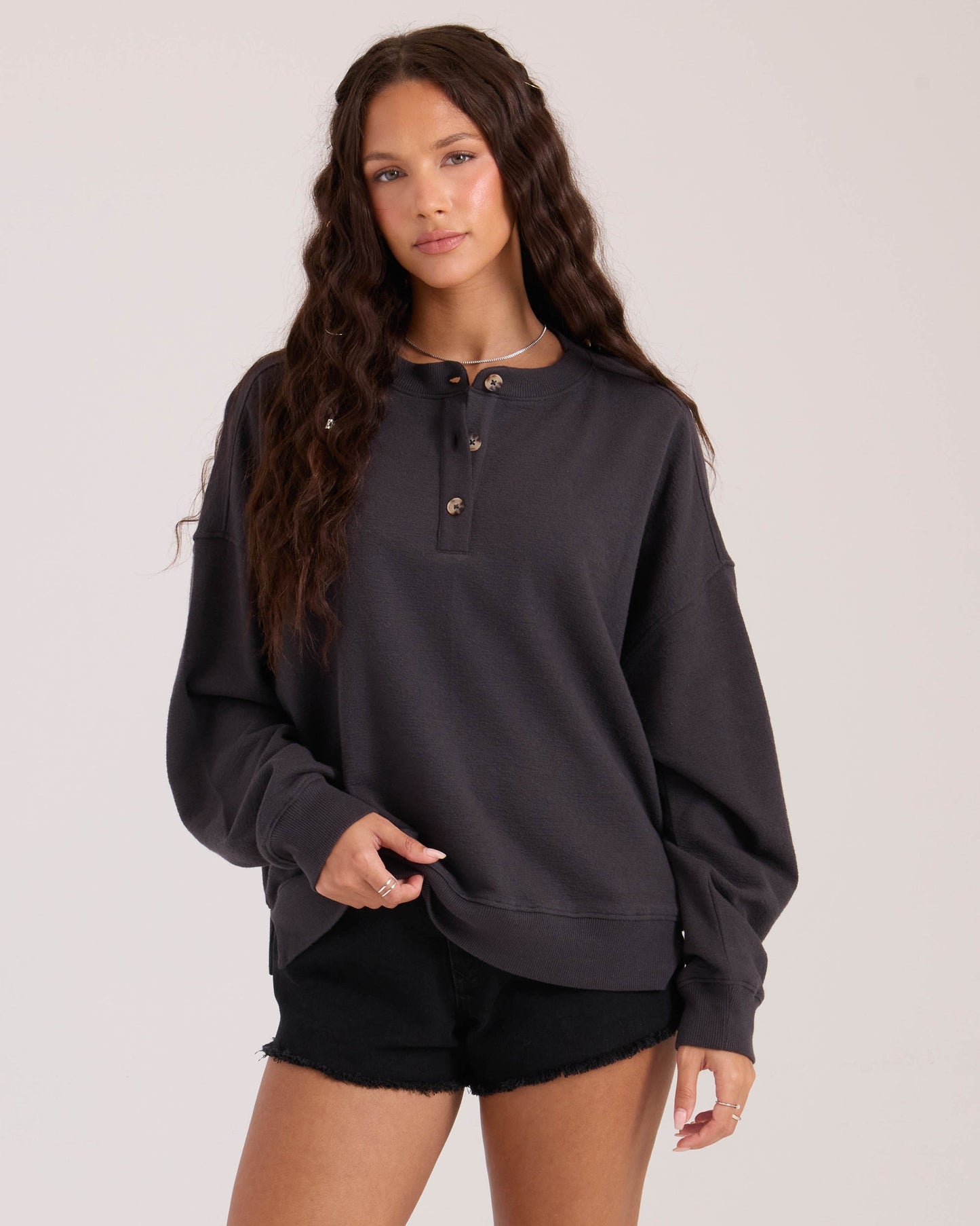 Women's Lived In Fleece Henley