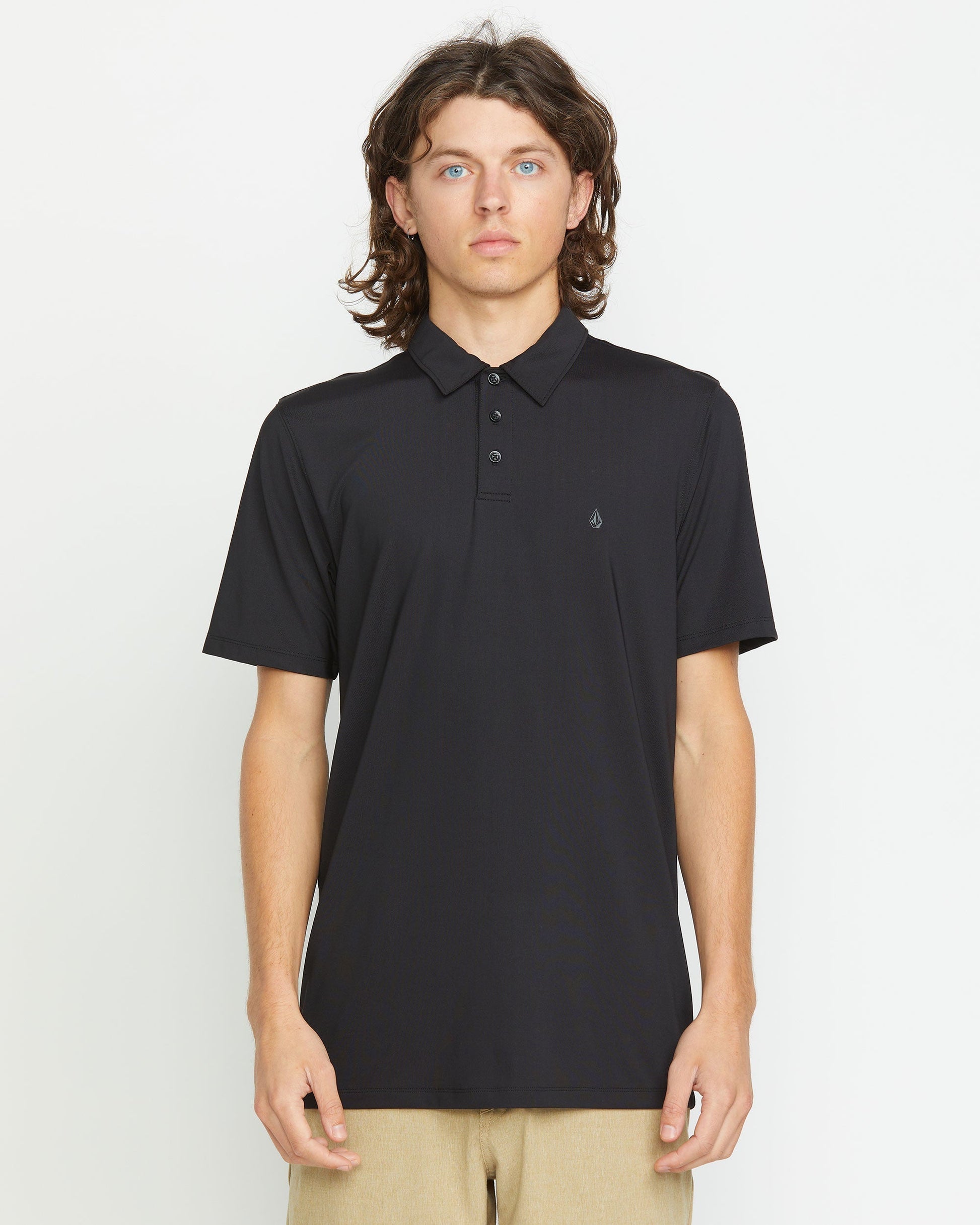 Men's Hazard Pro Polo Short Sleeve Shirt-Black-Volcom