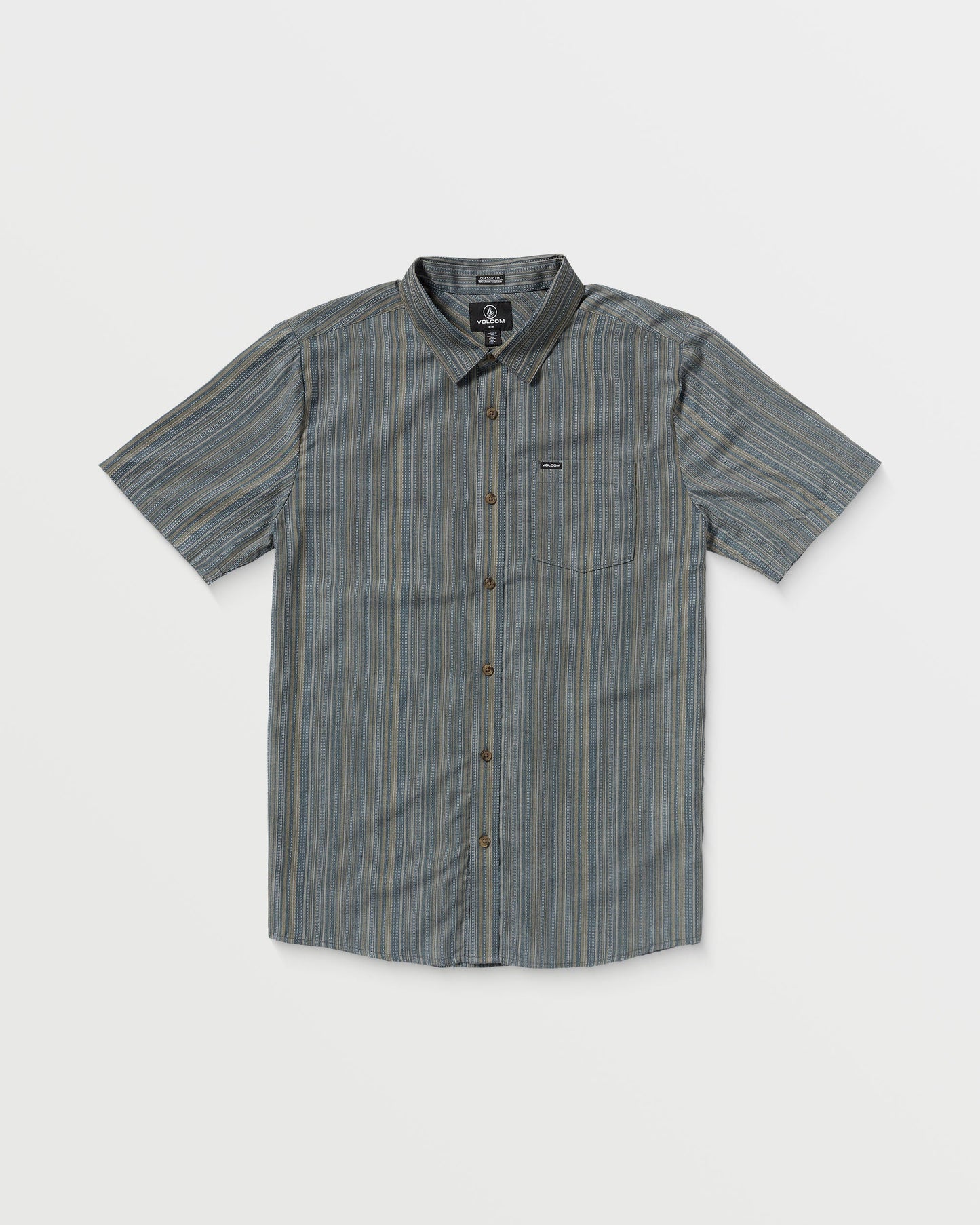 Men's Jahstripe Short Sleeve-Dark Slate-Volcom