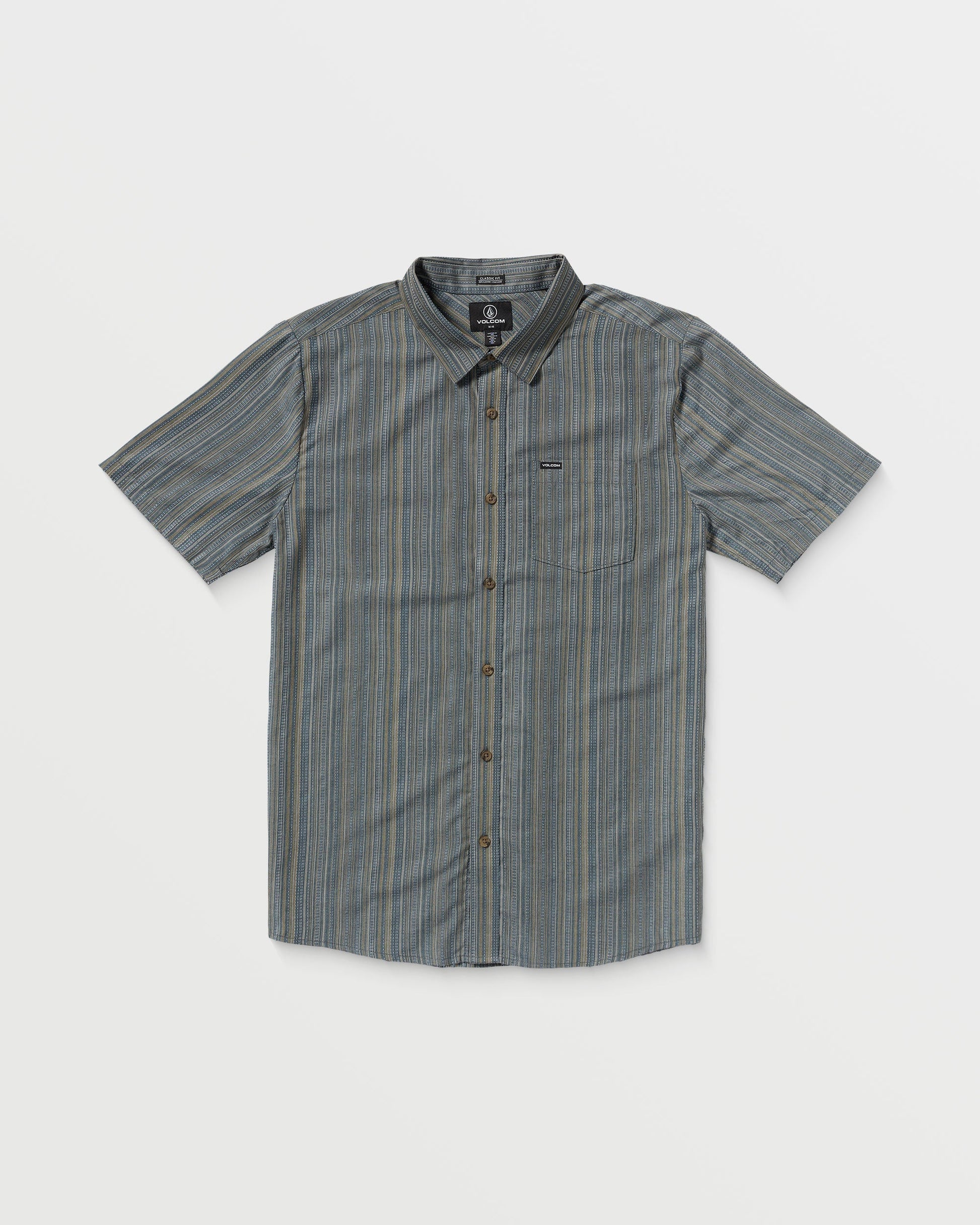 Men's Jahstripe Short Sleeve-Dark Slate-Volcom
