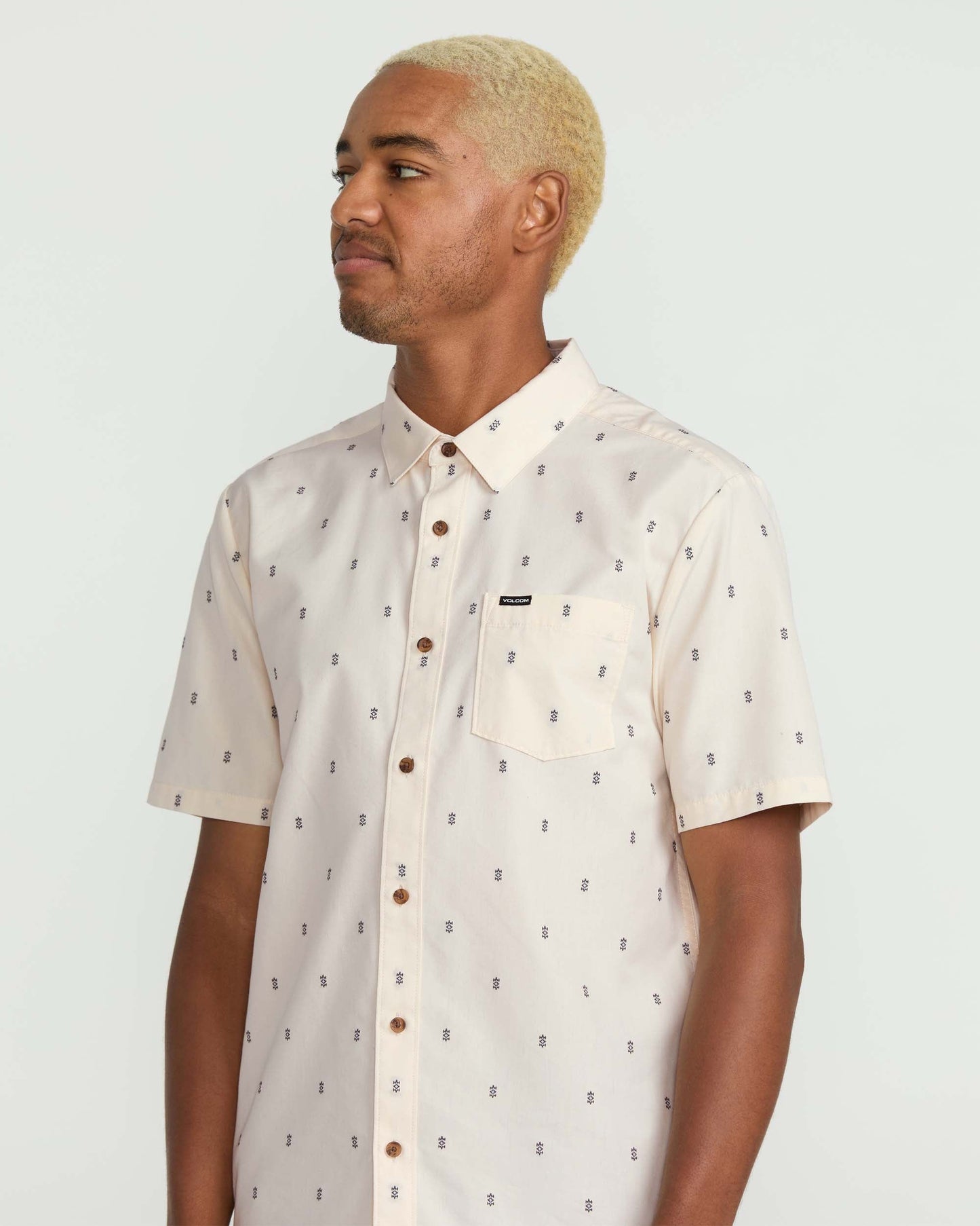 Men's Bankstone Short Sleeve Shirt-Dirty White-Volcom