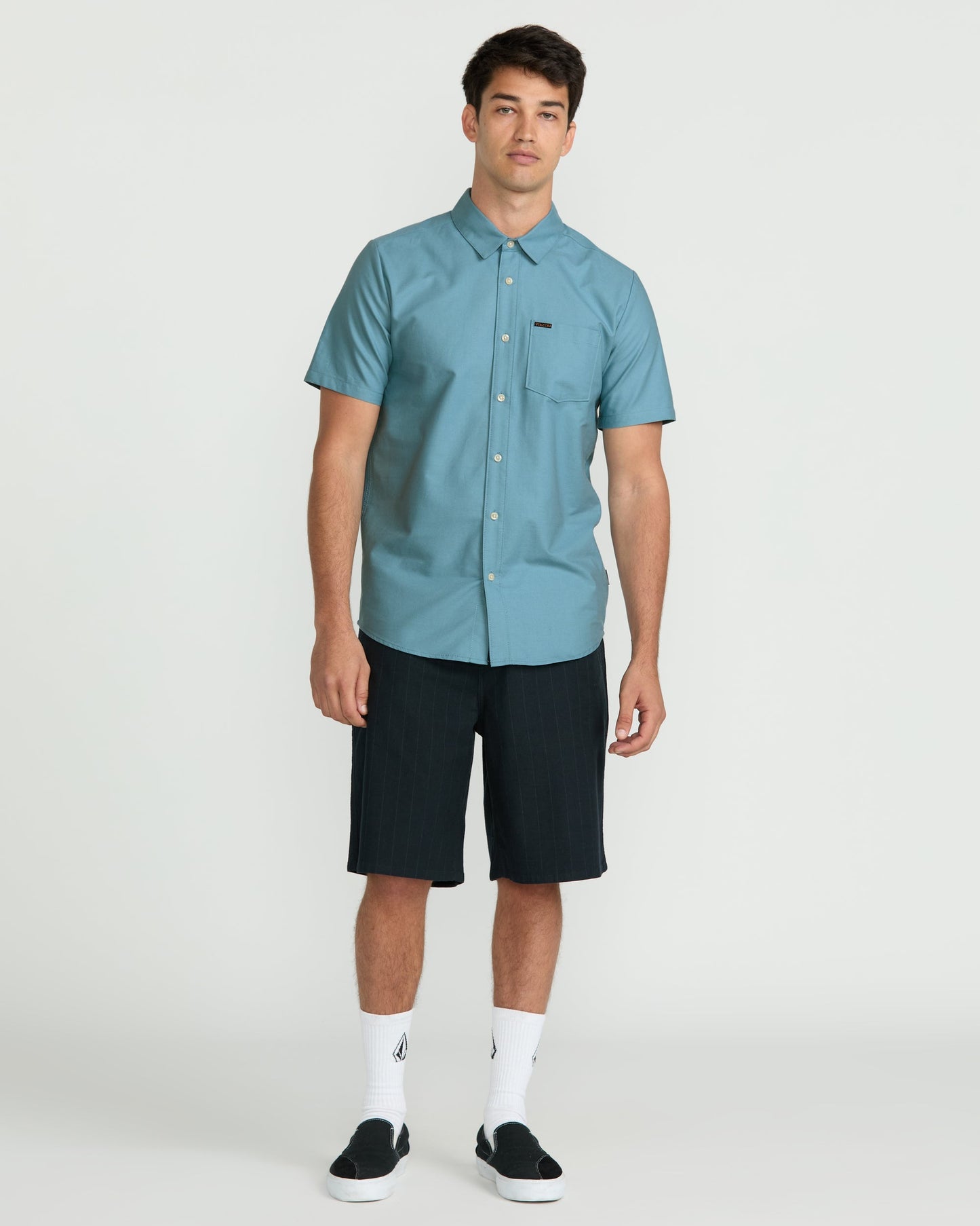 Men's Veeco Oxford Short Sleeve Shirt-Used Blue-Volcom
