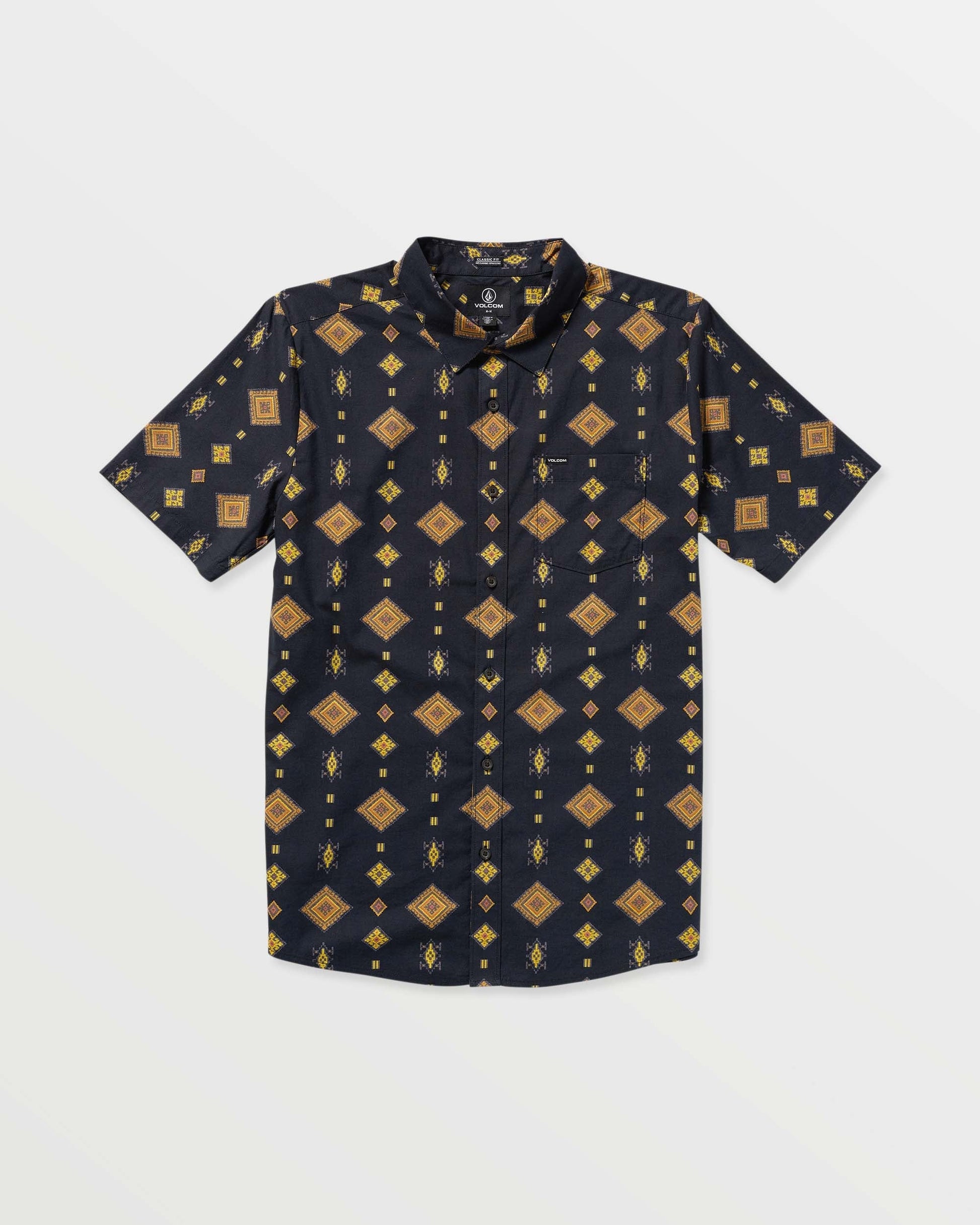 Men's Desert Dobby Short Sleeve Shirt-Black-Volcom