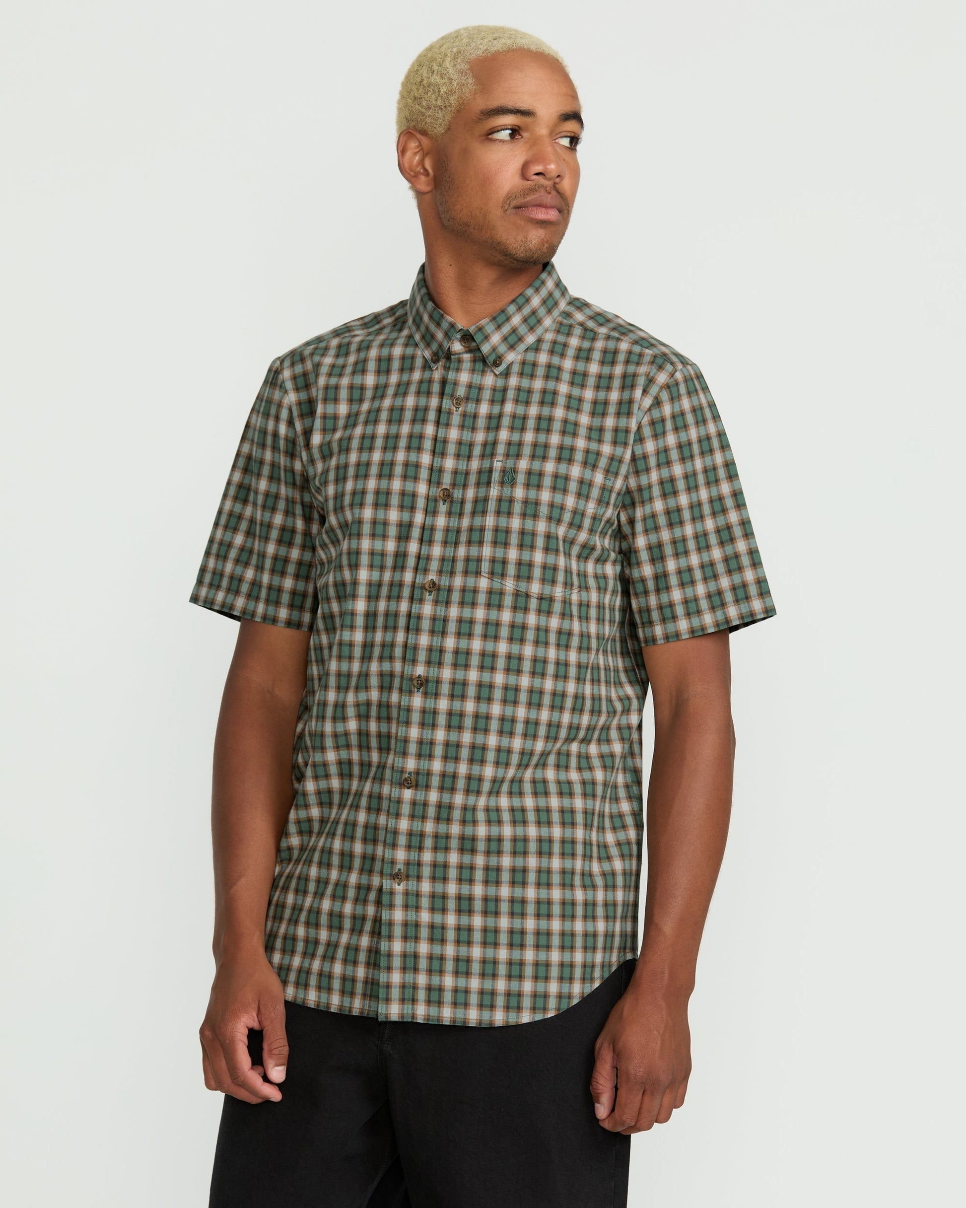 Men's Morphew Short Sleeve Shirt-Light Olive-Volcom