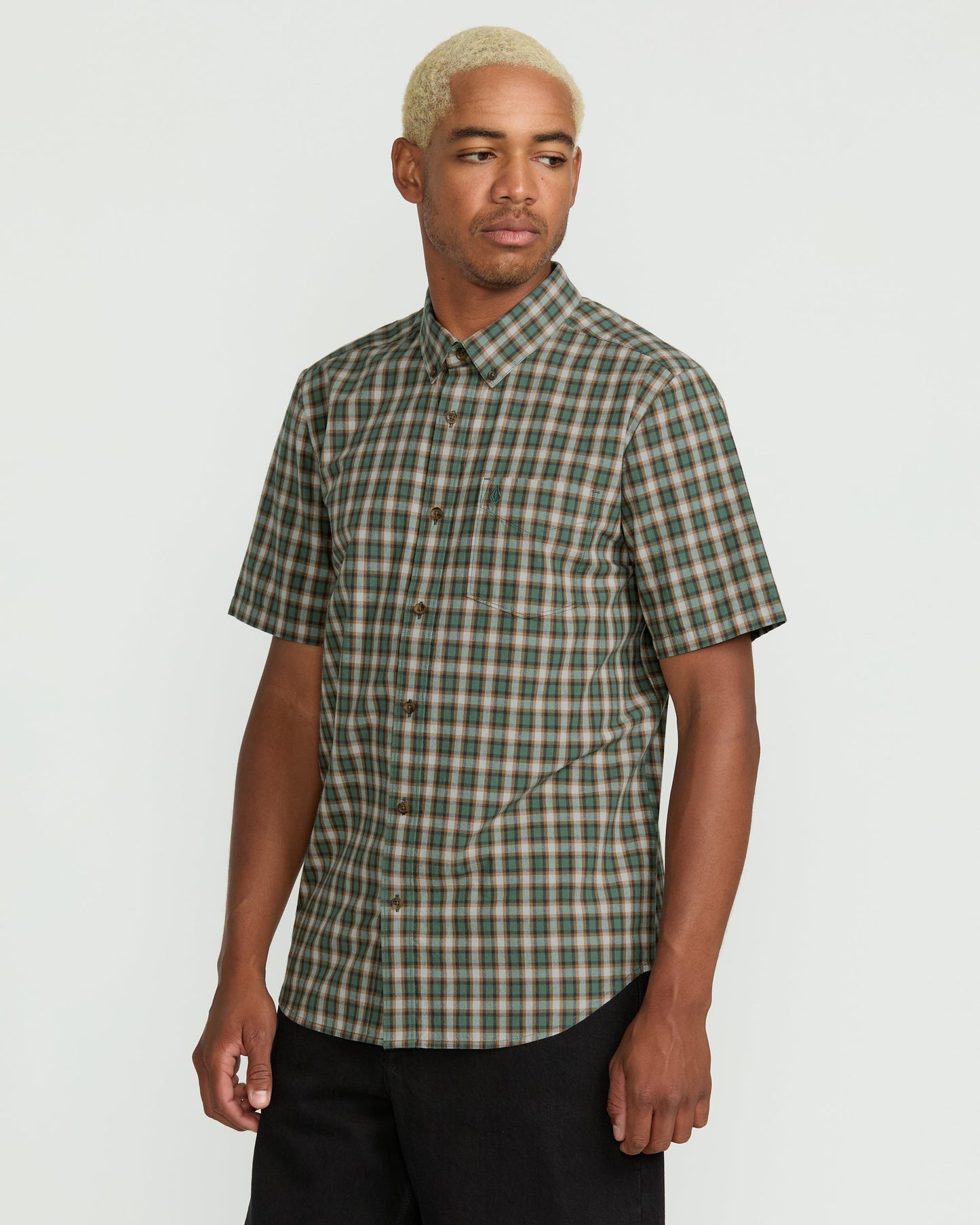 Men's Morphew Short Sleeve Shirt-Light Olive-Volcom