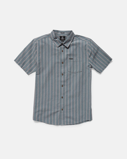 Striped short-sleeve shirt on a white background