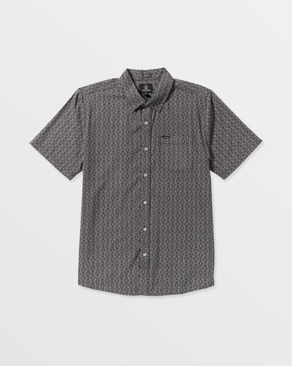 Men's Scaler Stone Woven Short Sleeve Shirt-Moonbeam-Volcom