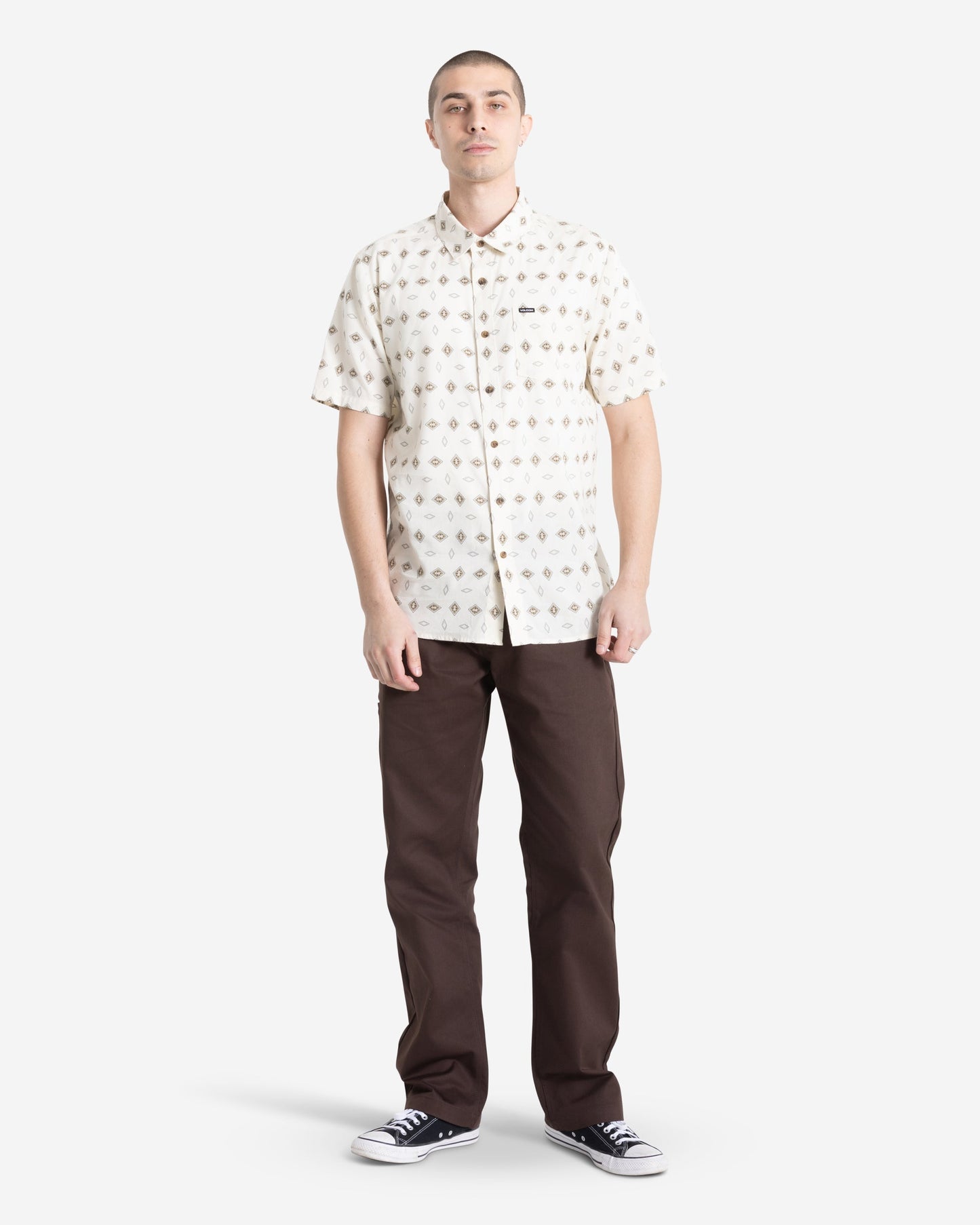 Volcom Men's Trusted Short Sleeve Tee White Print