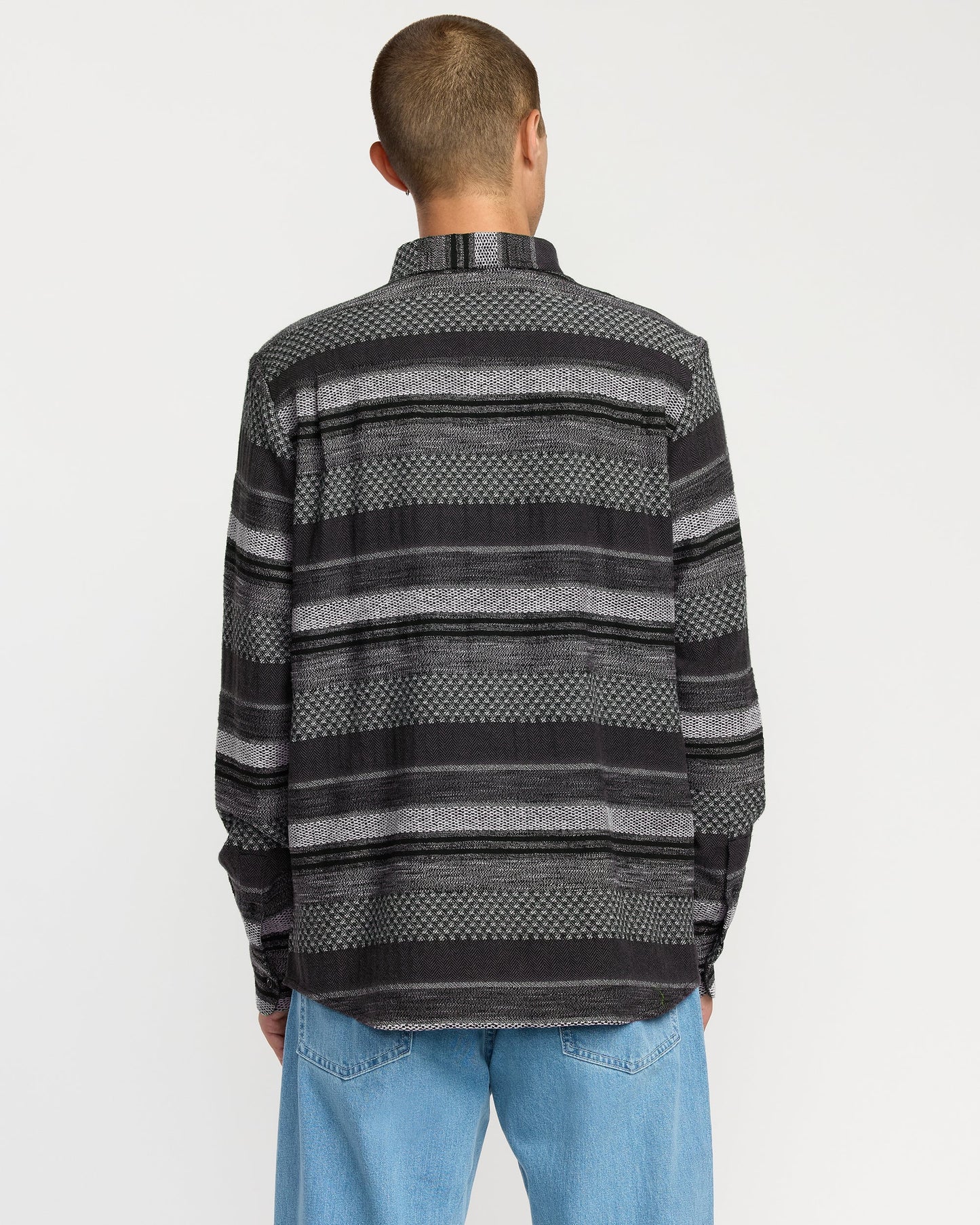 Men's Confuzzled Long Sleeve Shirt-Black-Volcom