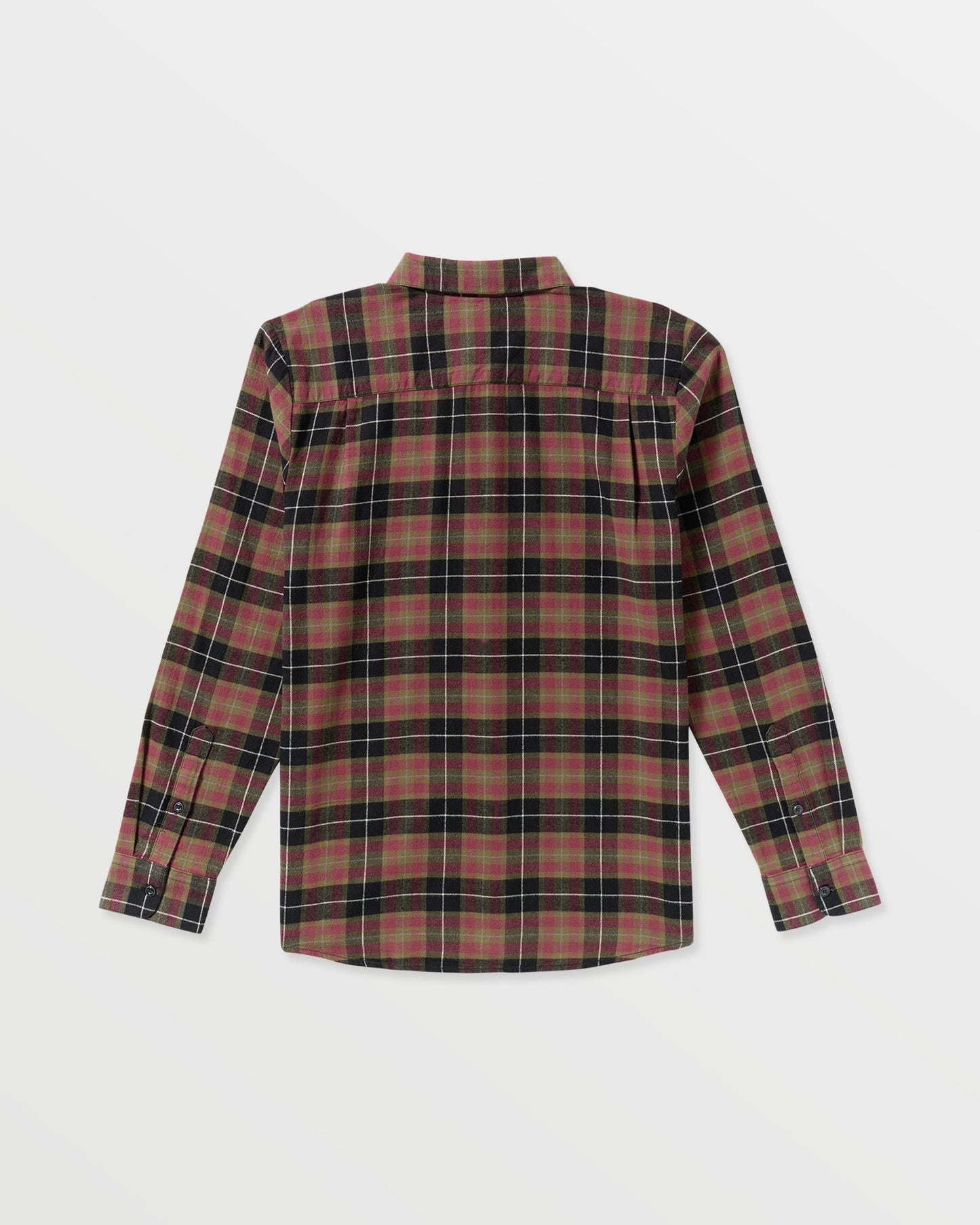 Men's Caden Flannel Shirt-Black/Red-Volcom
