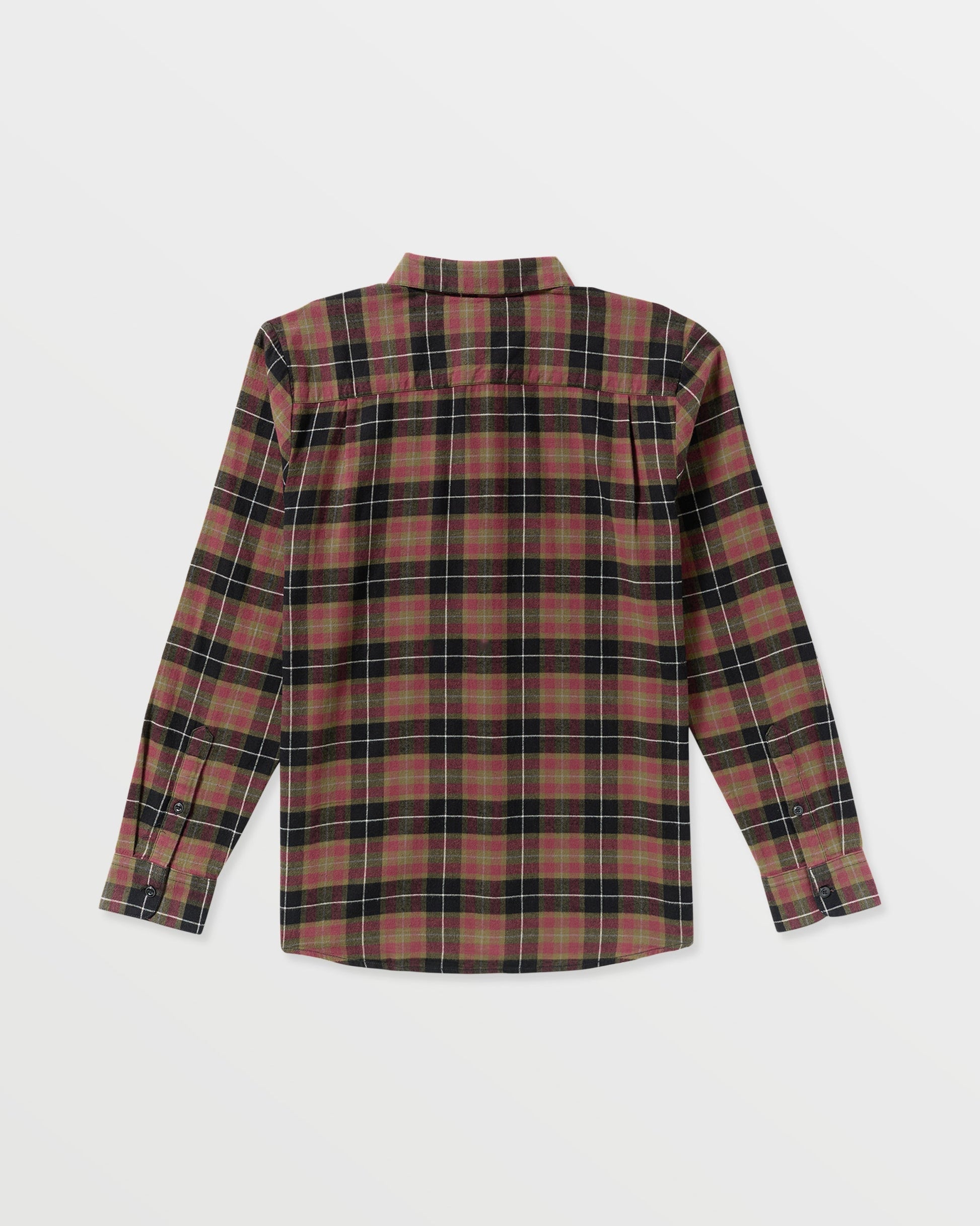 Men's Caden Flannel Shirt-Black/Red-Volcom