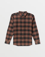 Men's Caden Flannel Shirt-Black/Red-Volcom