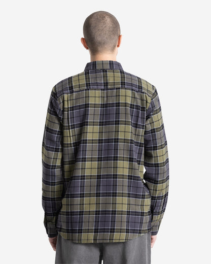 Men's Caden Plaid Long Sleeve Shirt-Dark Olive-Volcom