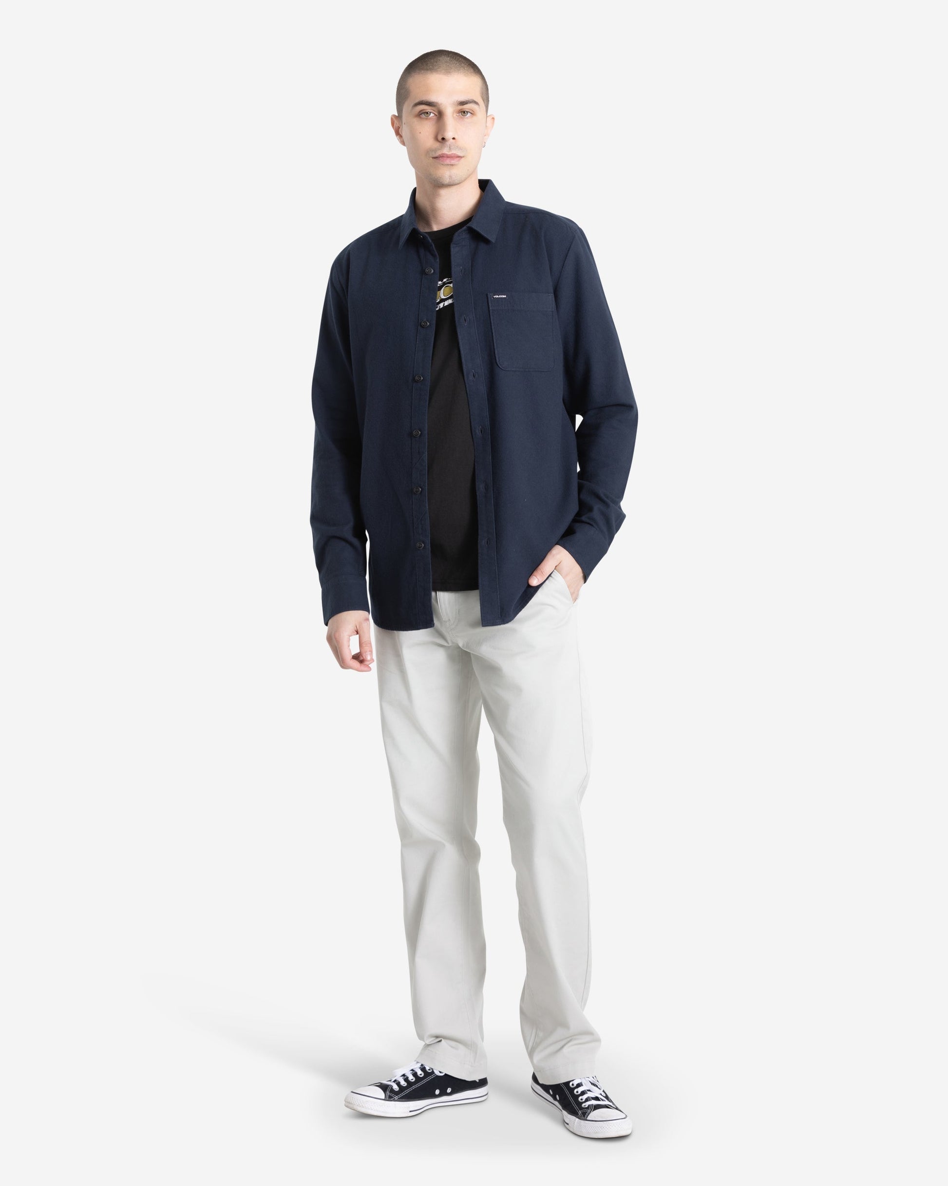 Men's Caden Solid Long Sleeve Shirt
