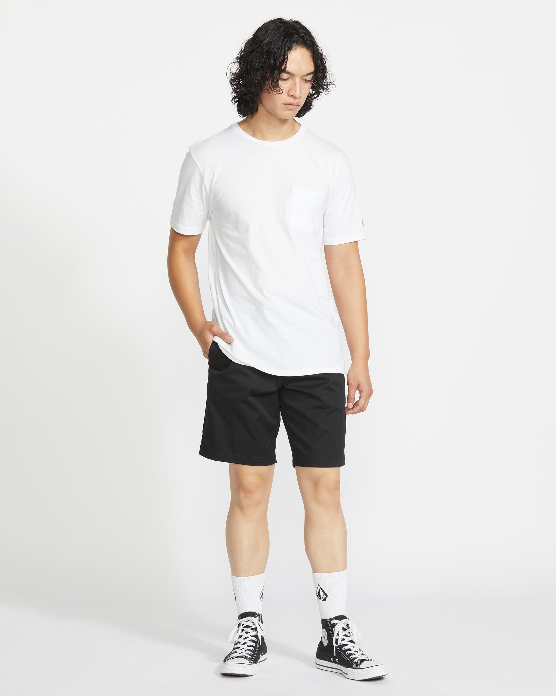 Men's Frickin Elastic Waist Shorts 19"-Black-Volcom