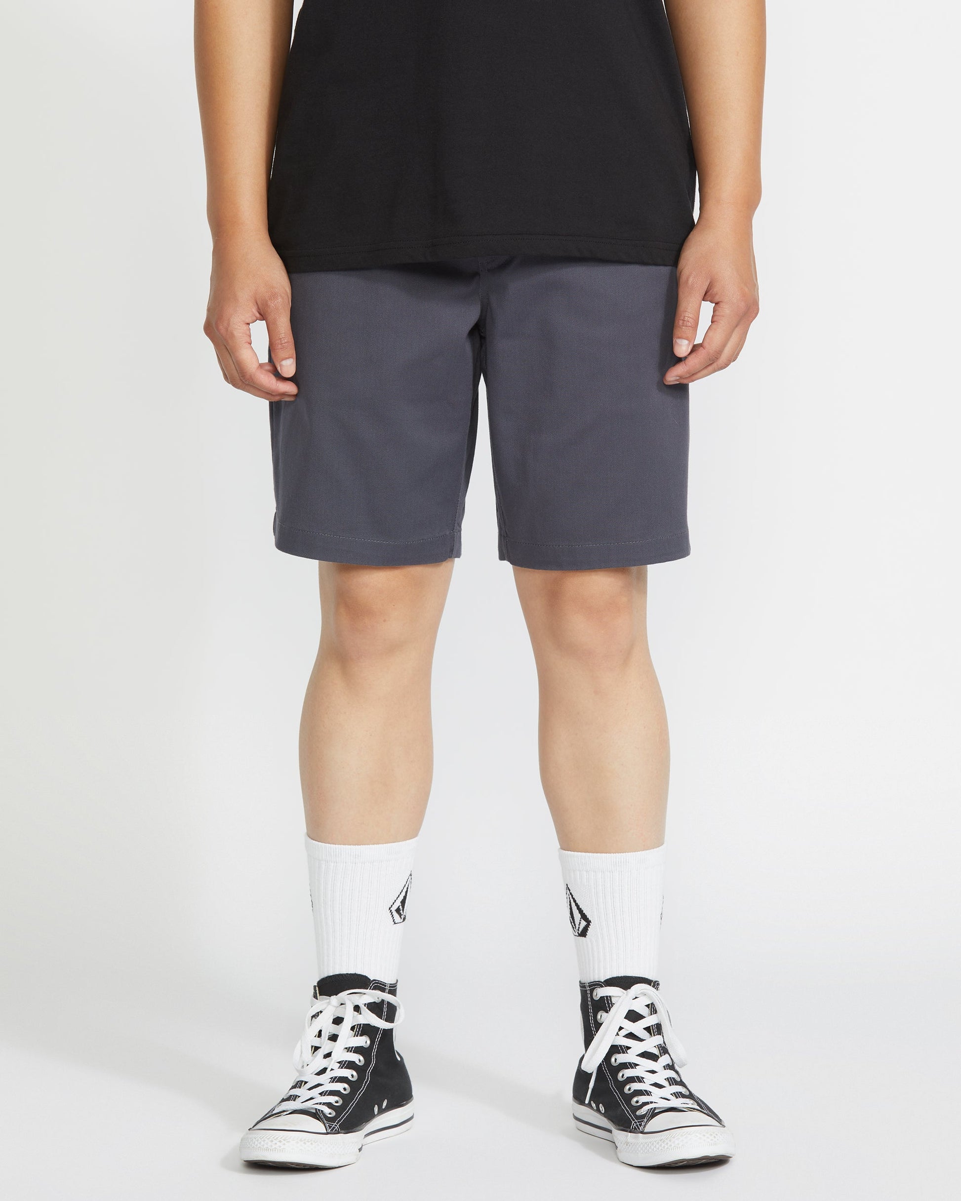 Men's Frickin Elastic Waist Shorts 19"-Charcoal-Volcom