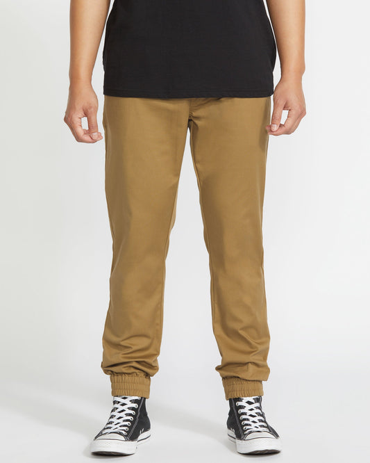 Men's Frickin Slim Joggers-Dark Khaki-Volcom