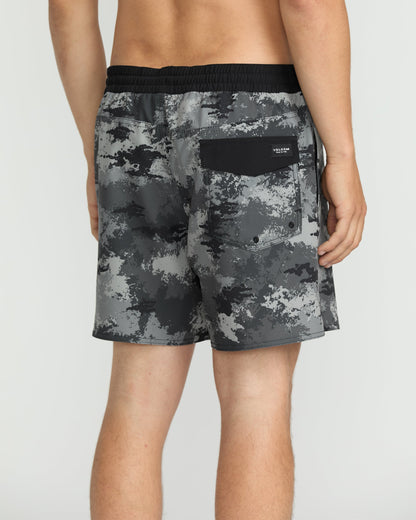 Men's Lido Print 16" Trunks-Black-Volcom