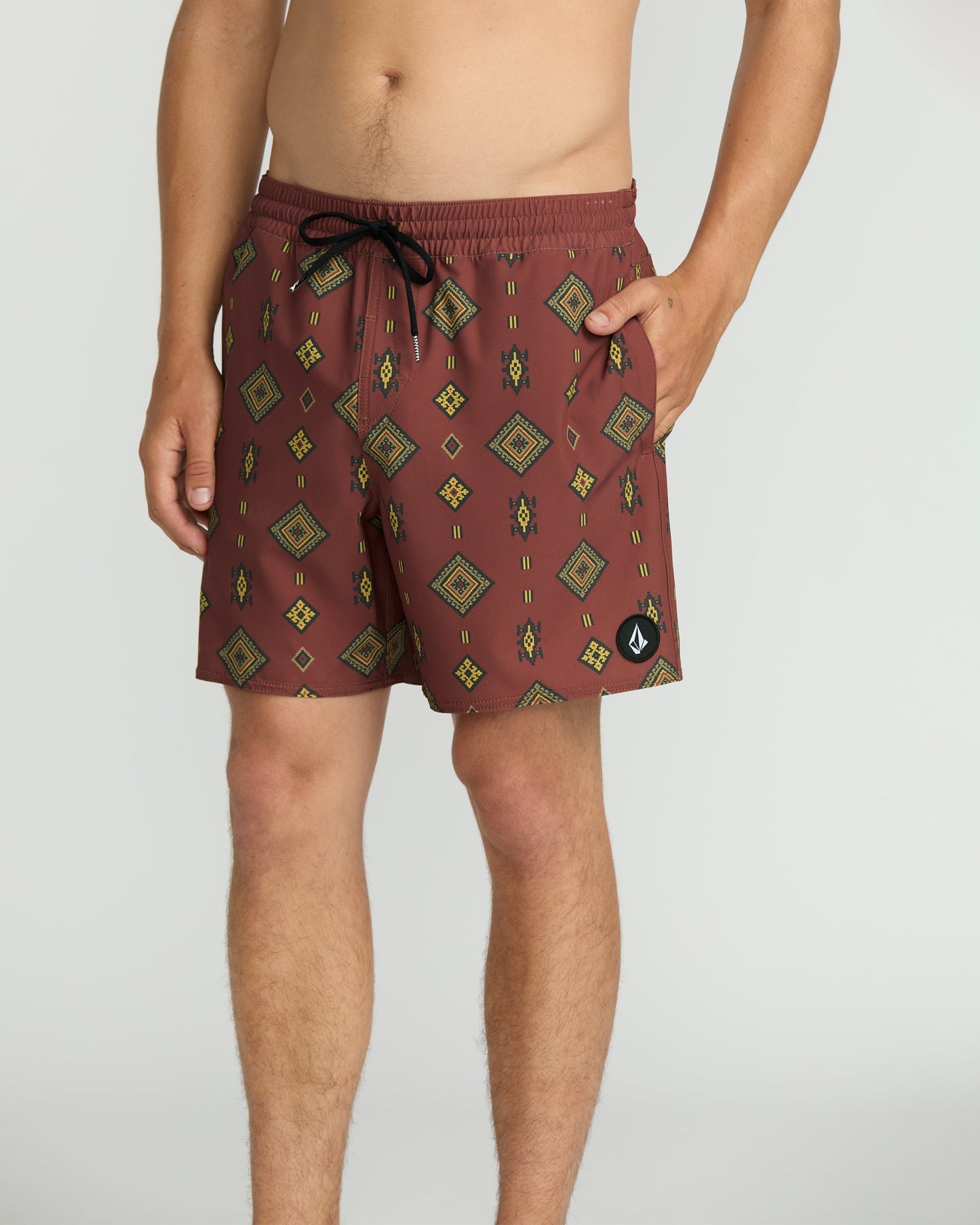 Men's Lido Print 16" Trunks-Mahogany-Volcom