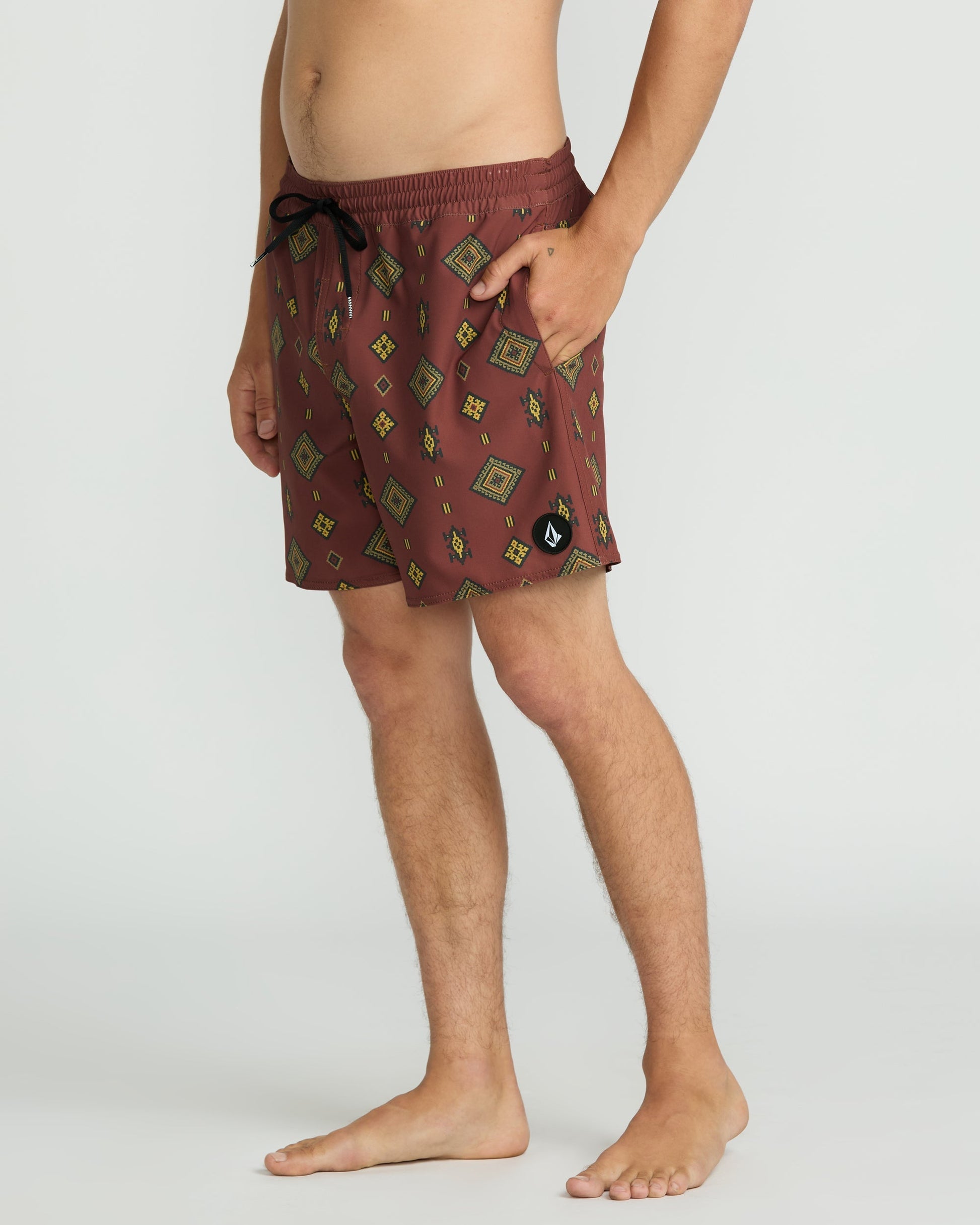 Men's Lido Print 16" Trunks-Mahogany-Volcom