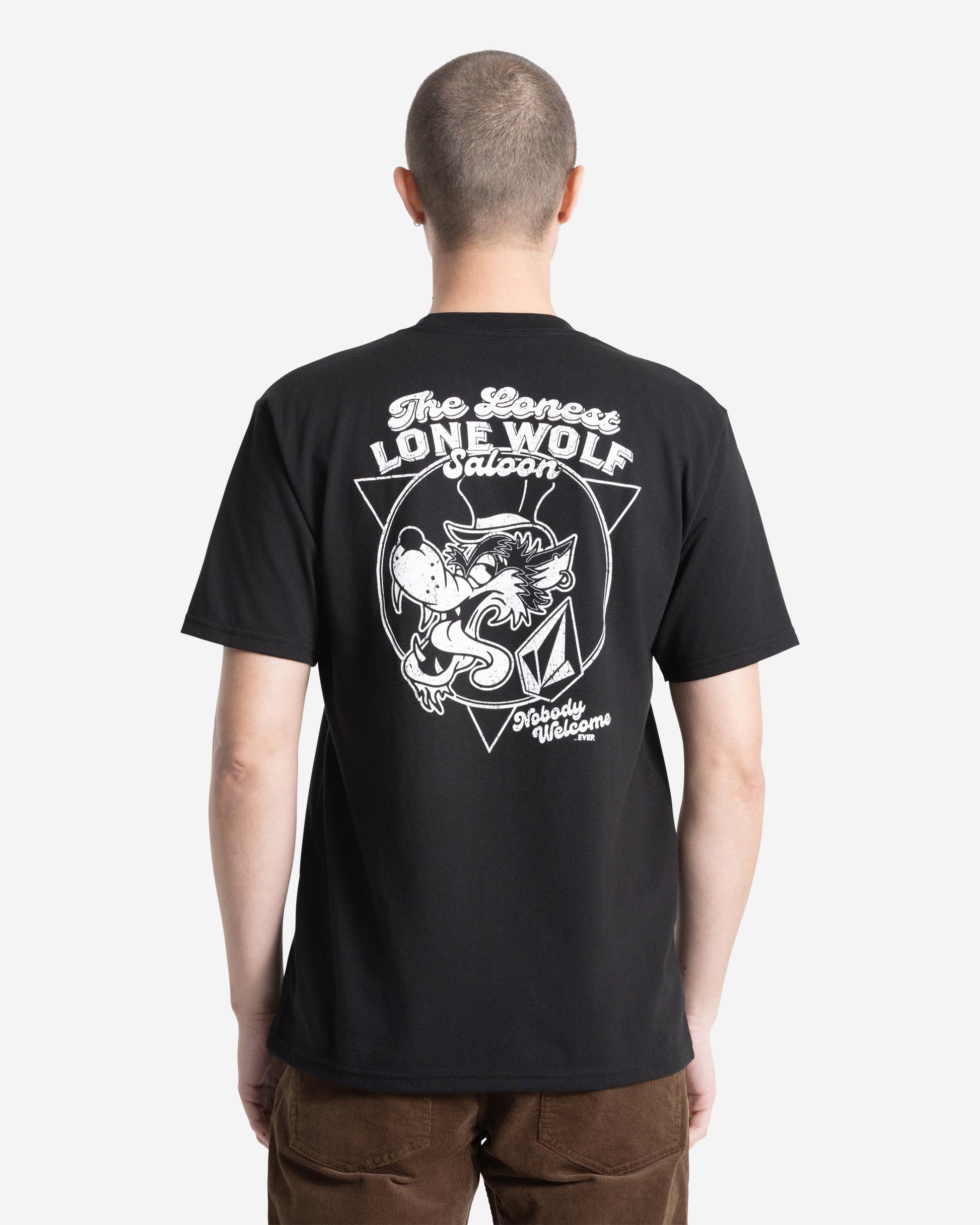 Men's Solo Wolf Short Sleeve Tee-Black-Volcom
