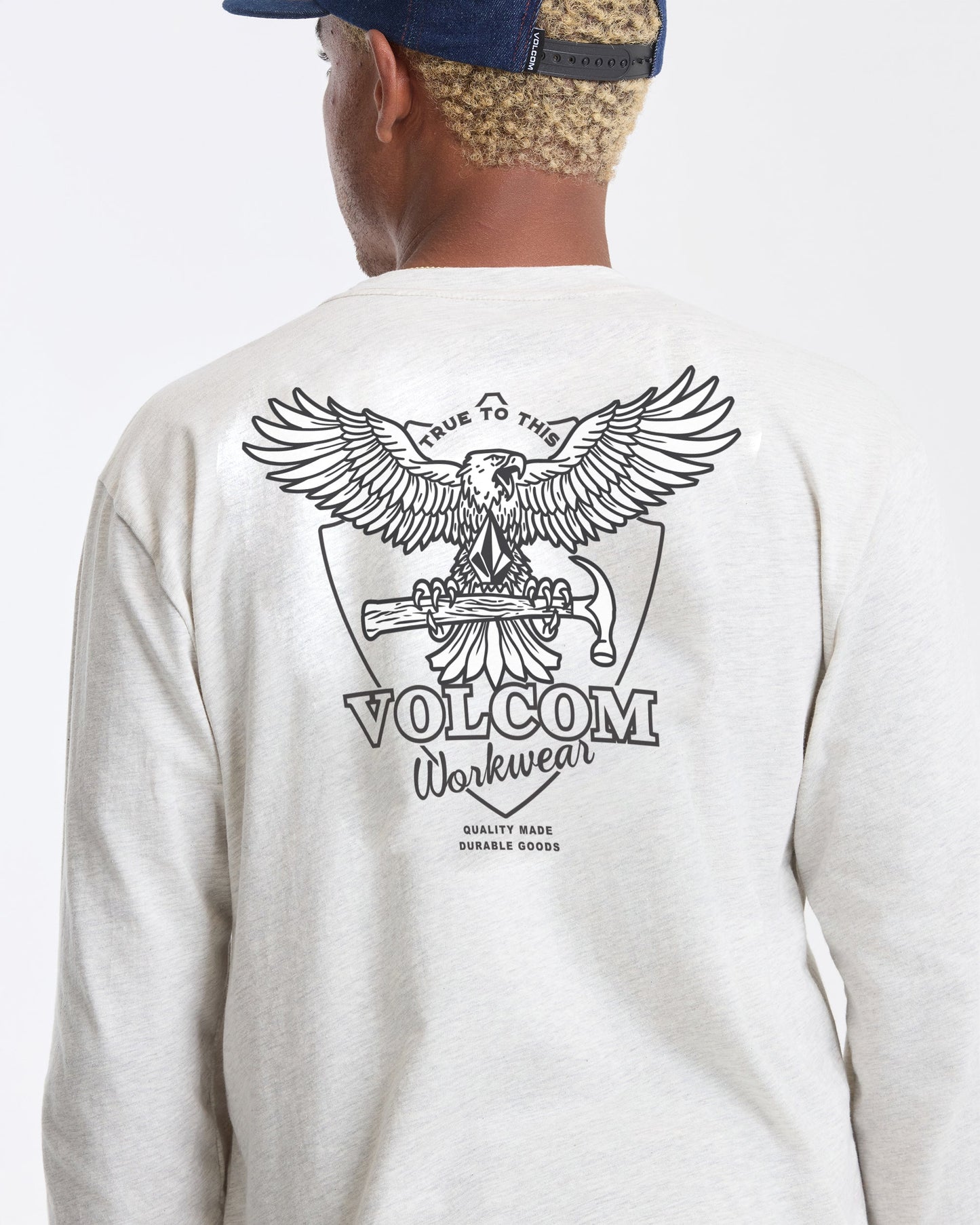 Men's Hammered Long Sleeve Tee-Stone Heather-Volcom