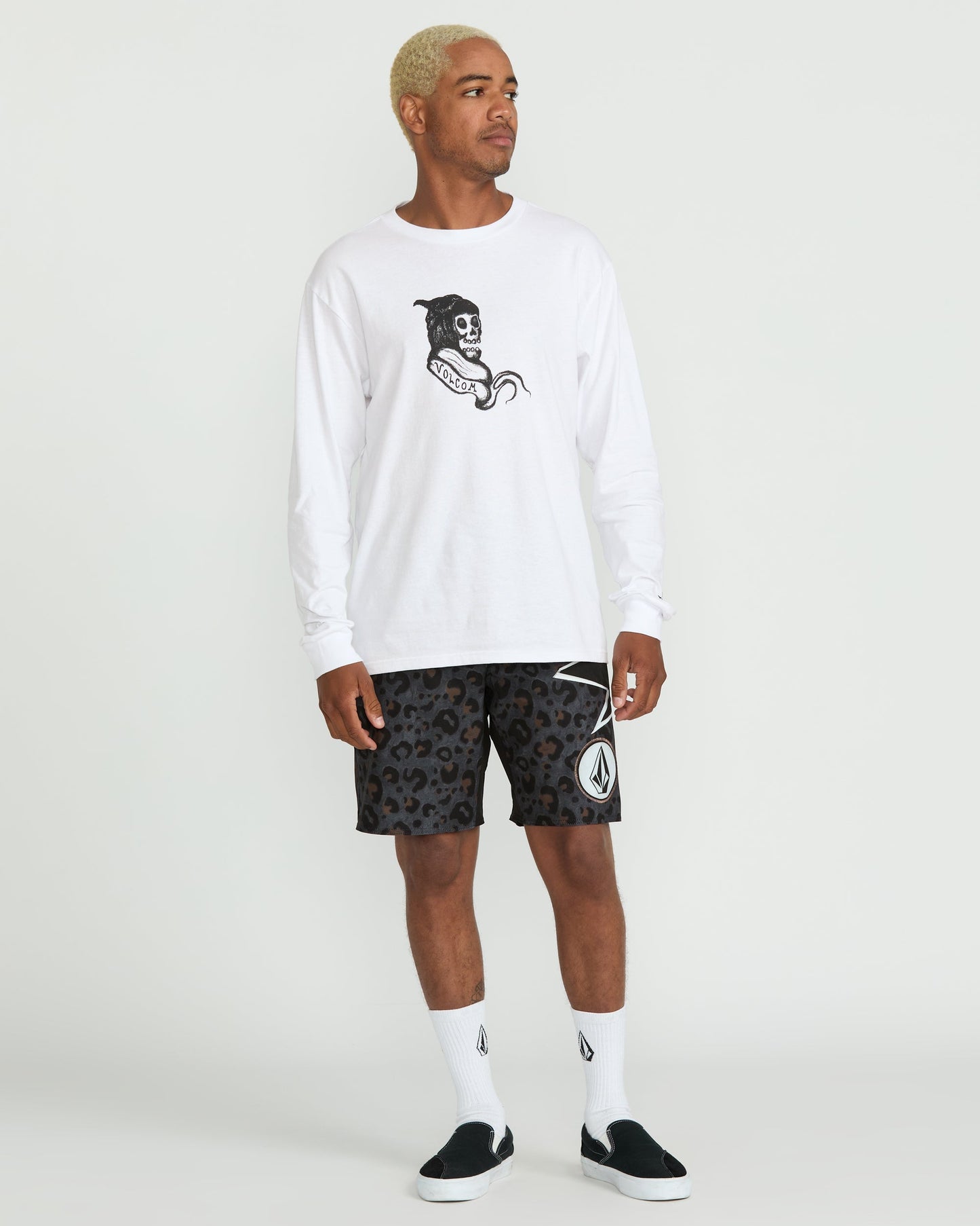 Men's Featured Artist Seth Conboy Long Sleeve Tee-White-Volcom