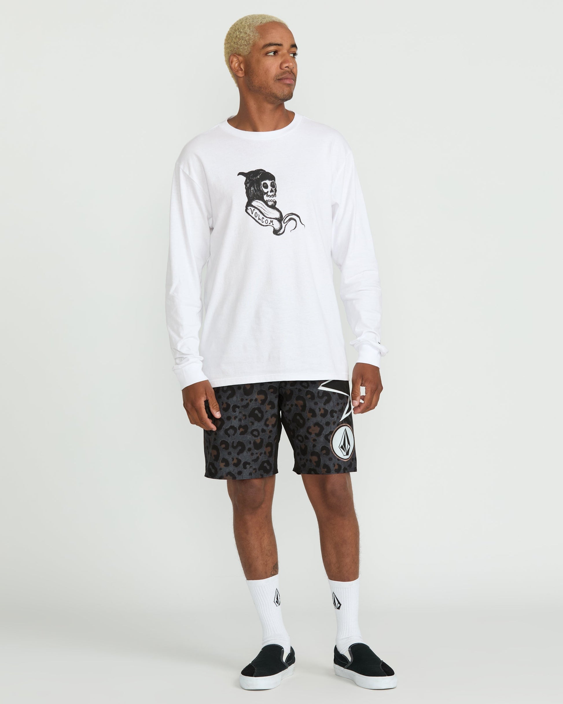 Men's Featured Artist Seth Conboy Long Sleeve Tee-White-Volcom
