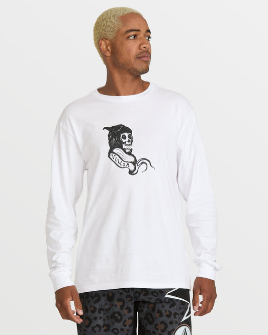 Men's Featured Artist Seth Conboy Long Sleeve Tee-White-Volcom