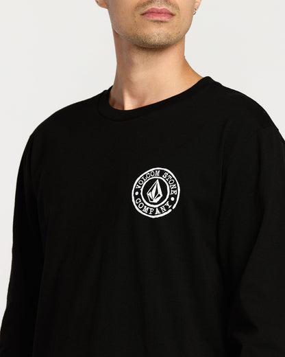 Men's Logo Stamp Long Sleeve Tee-Black-Volcom