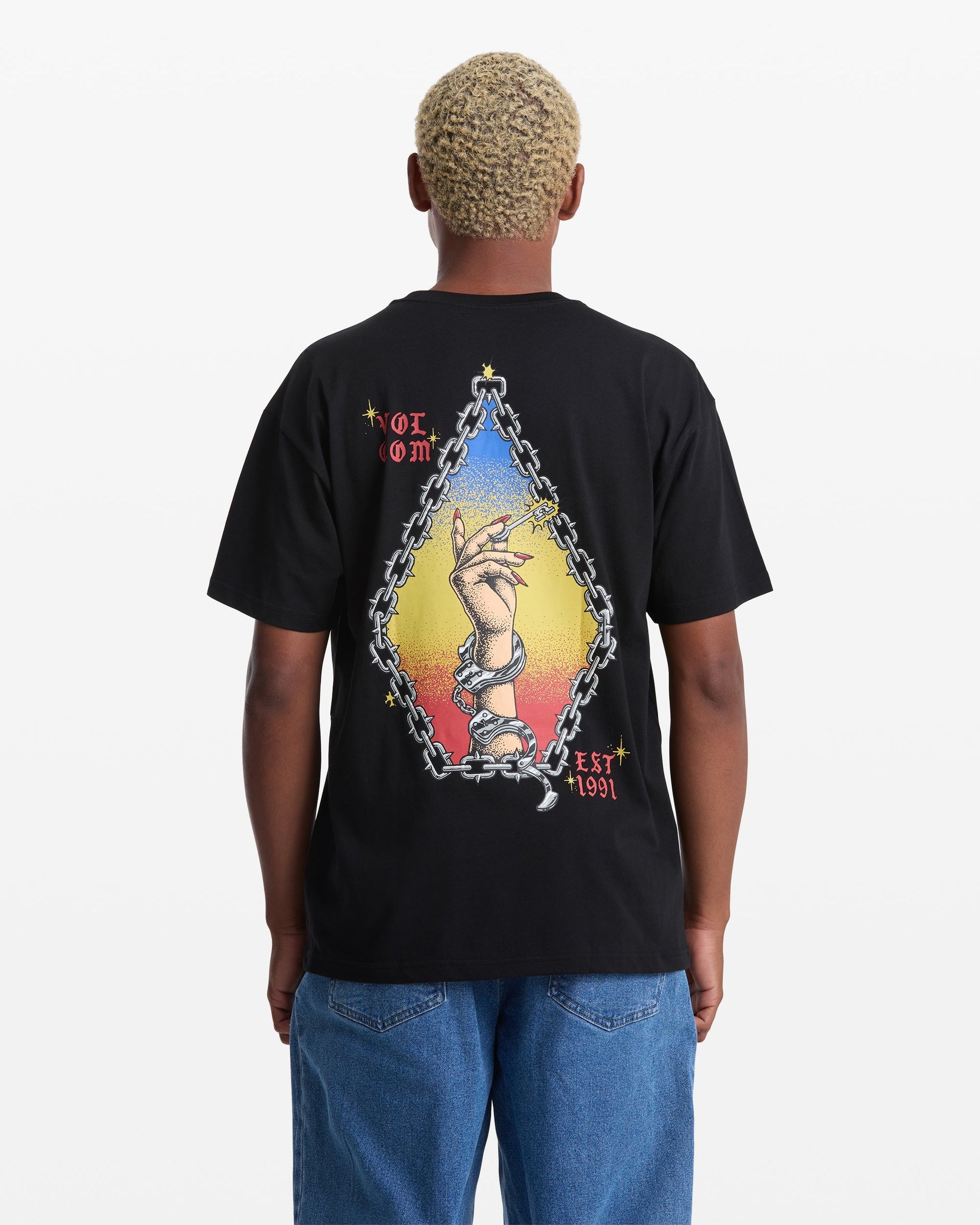 Volcom Men's Featured Artist Daniel Shepard Unlocked Short Sleeve Tee