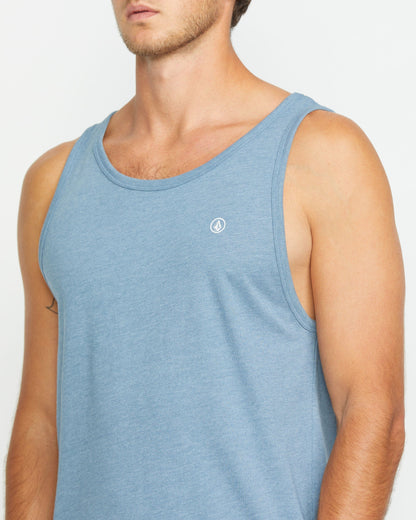 Men's Solid Heather Tank-Stormy Blue-Volcom