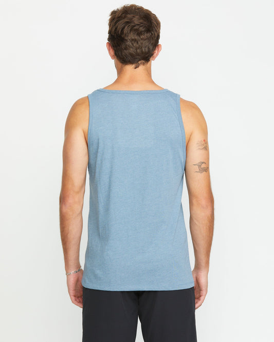 Men's Solid Heather Tank-Stormy Blue-Volcom