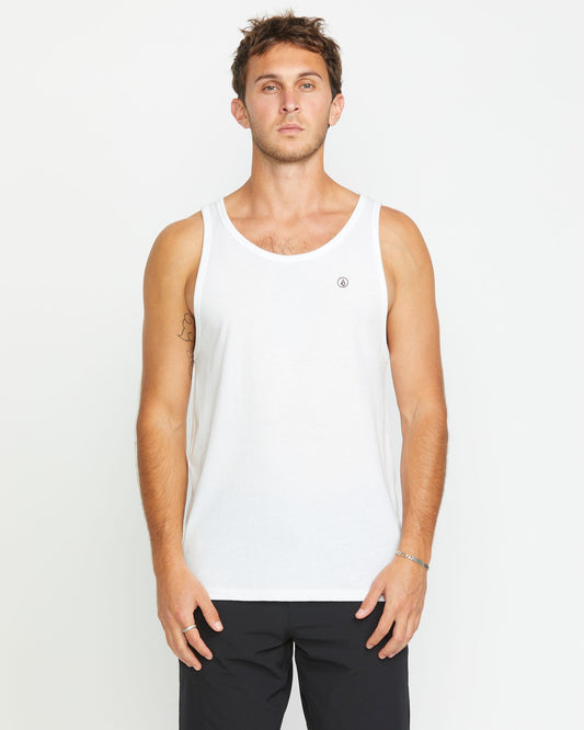 Men's Solid Heather Tank-White-Volcom