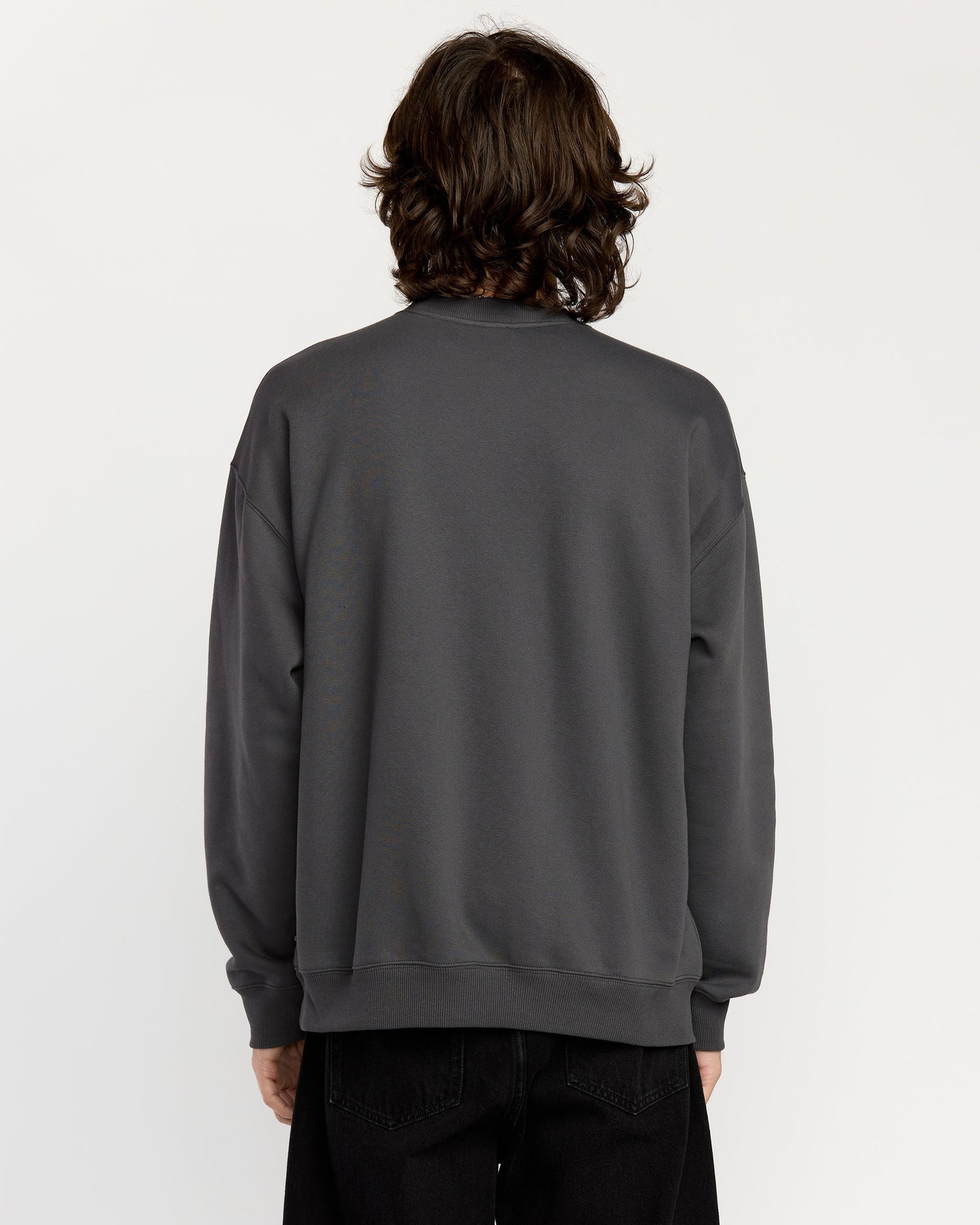 Men's Single Stone Pw Crew-Asphalt Black-Volcom
