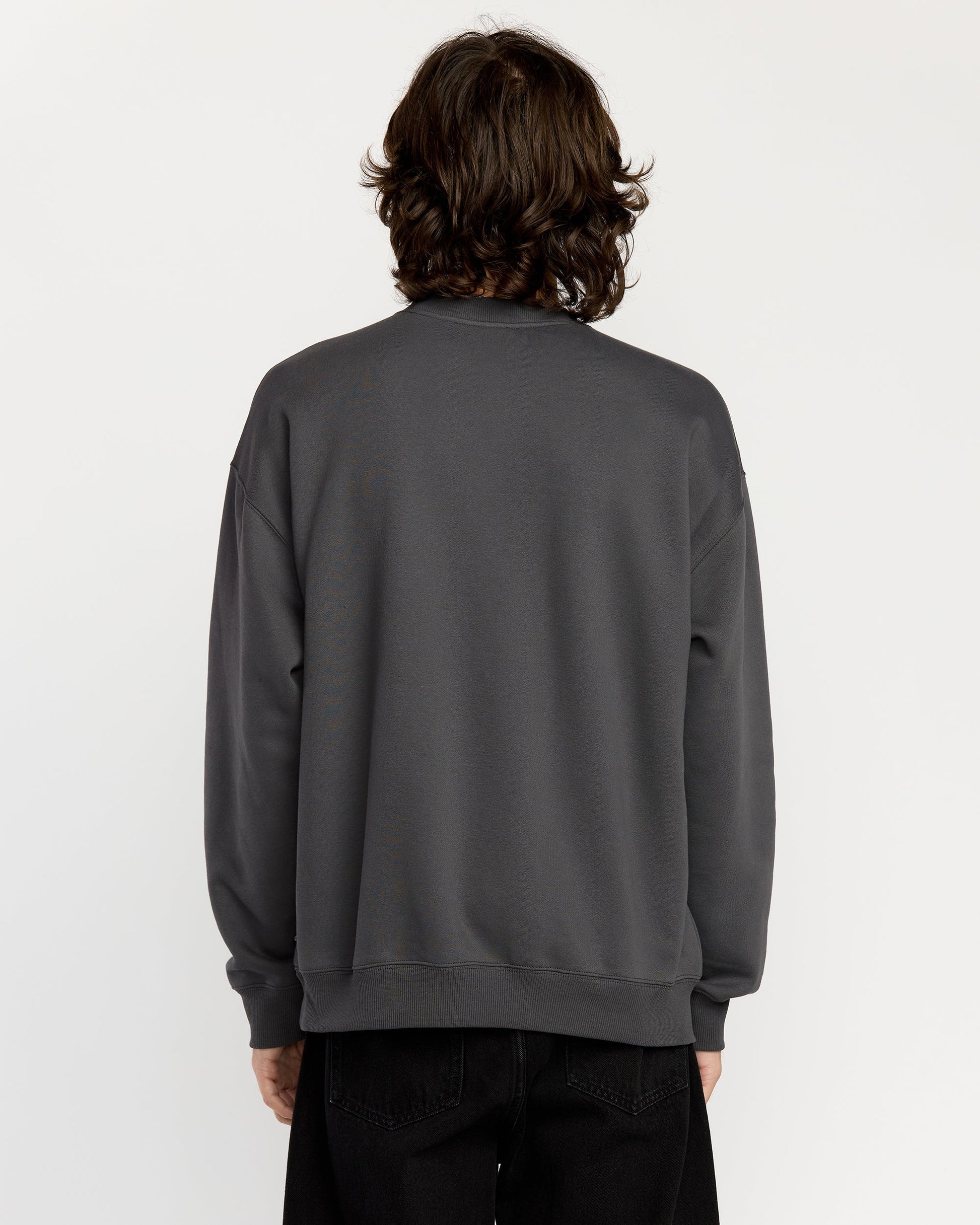 Men's Single Stone Pw Crew-Asphalt Black-Volcom