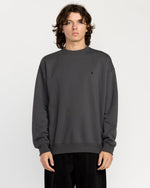 Men's Single Stone Pw Crew-Asphalt Black-Volcom
