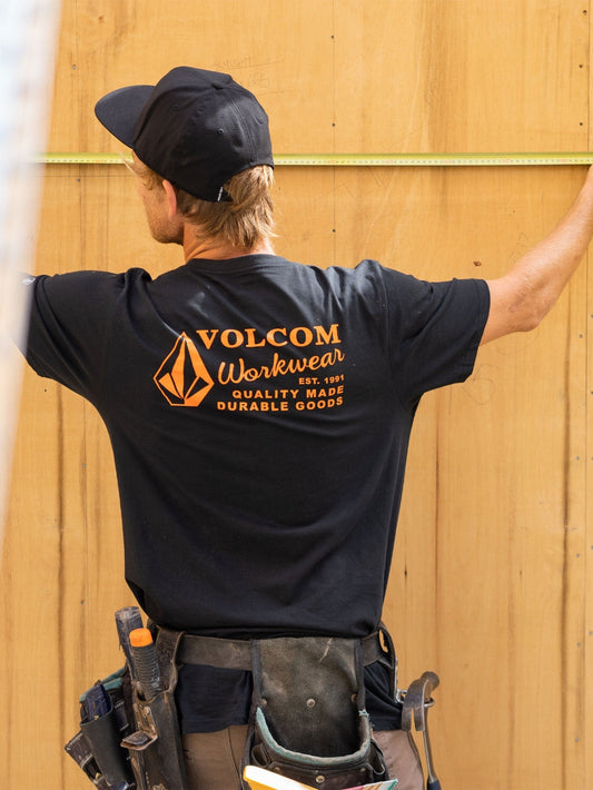 Men's Volcom Workwear Short Sleeve Tee-Black-Volcom